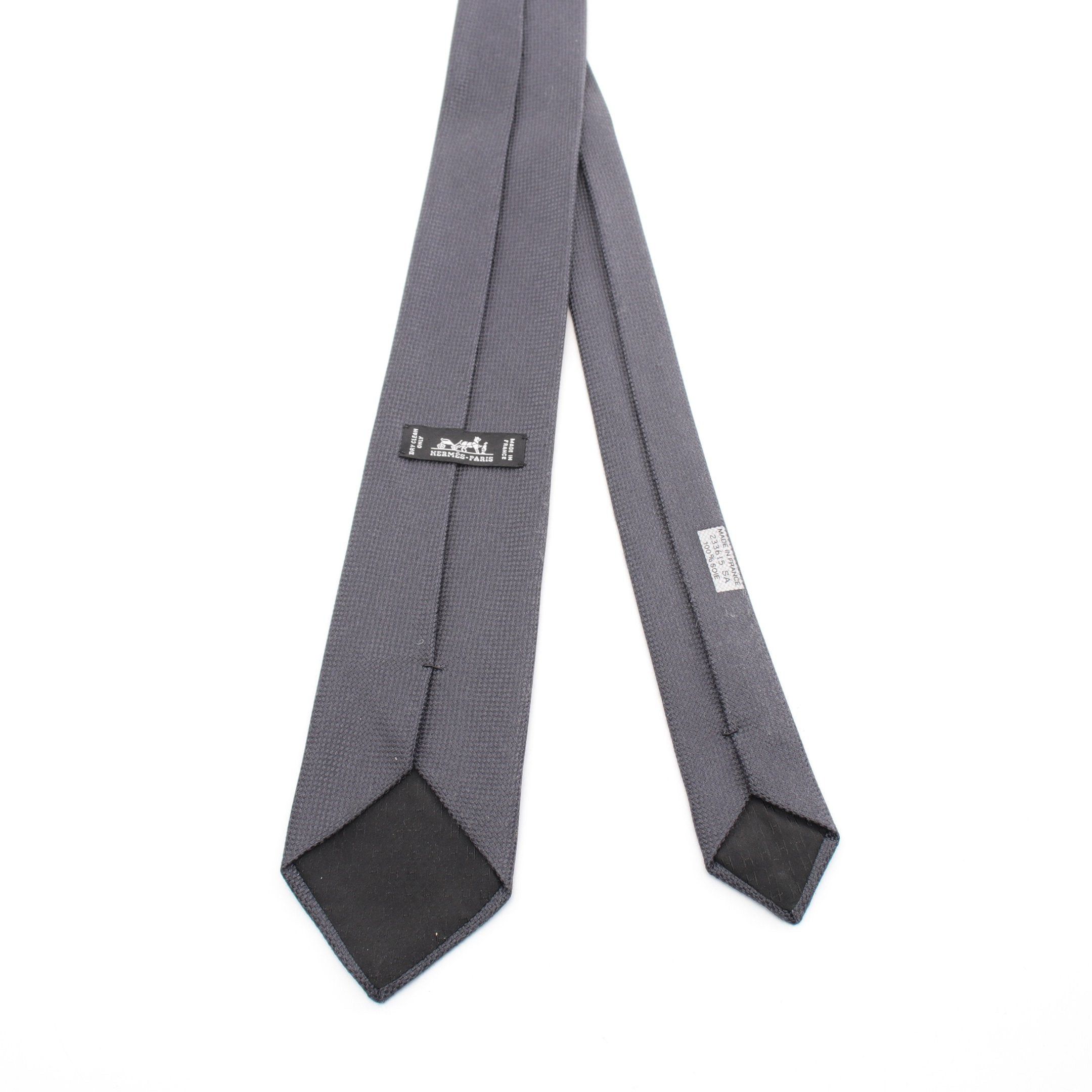 Hermes Hermes Tie Silk Dark Navy Size ONE SIZE - 3 Thumbnail