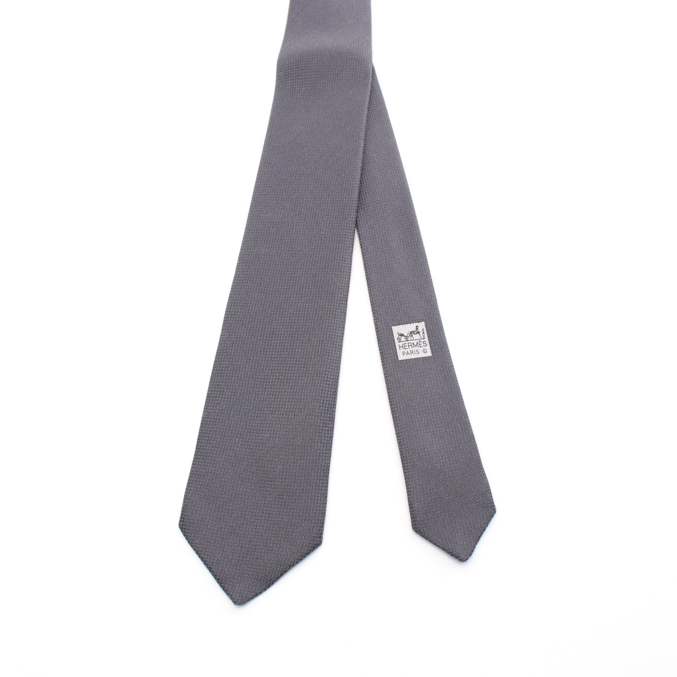Hermes Hermes Tie Silk Dark Navy Size ONE SIZE - 2 Thumbnail