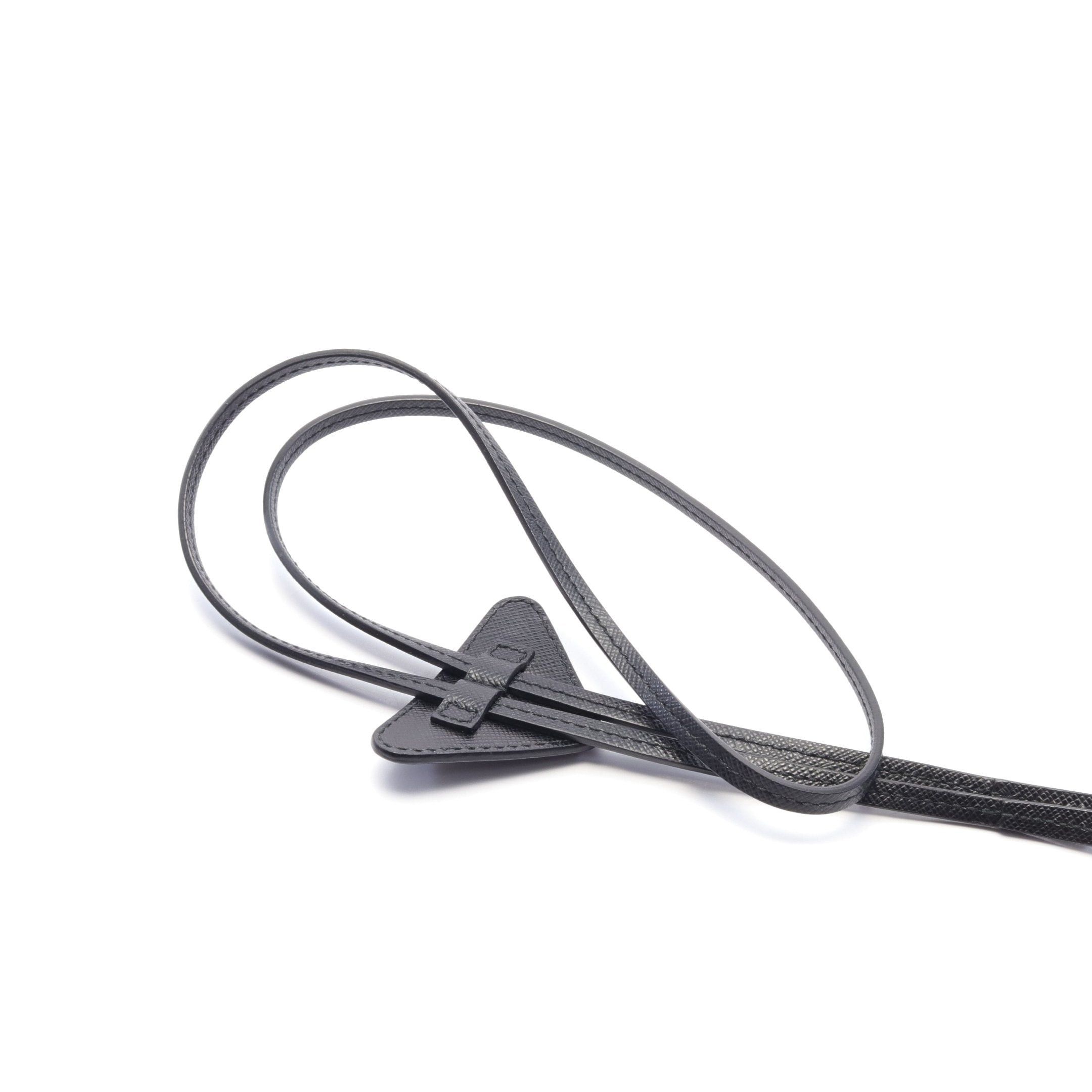 Prada Prada Saffiano Triang Bolo Tie Leather Black Size ONE SIZE - 5 Thumbnail