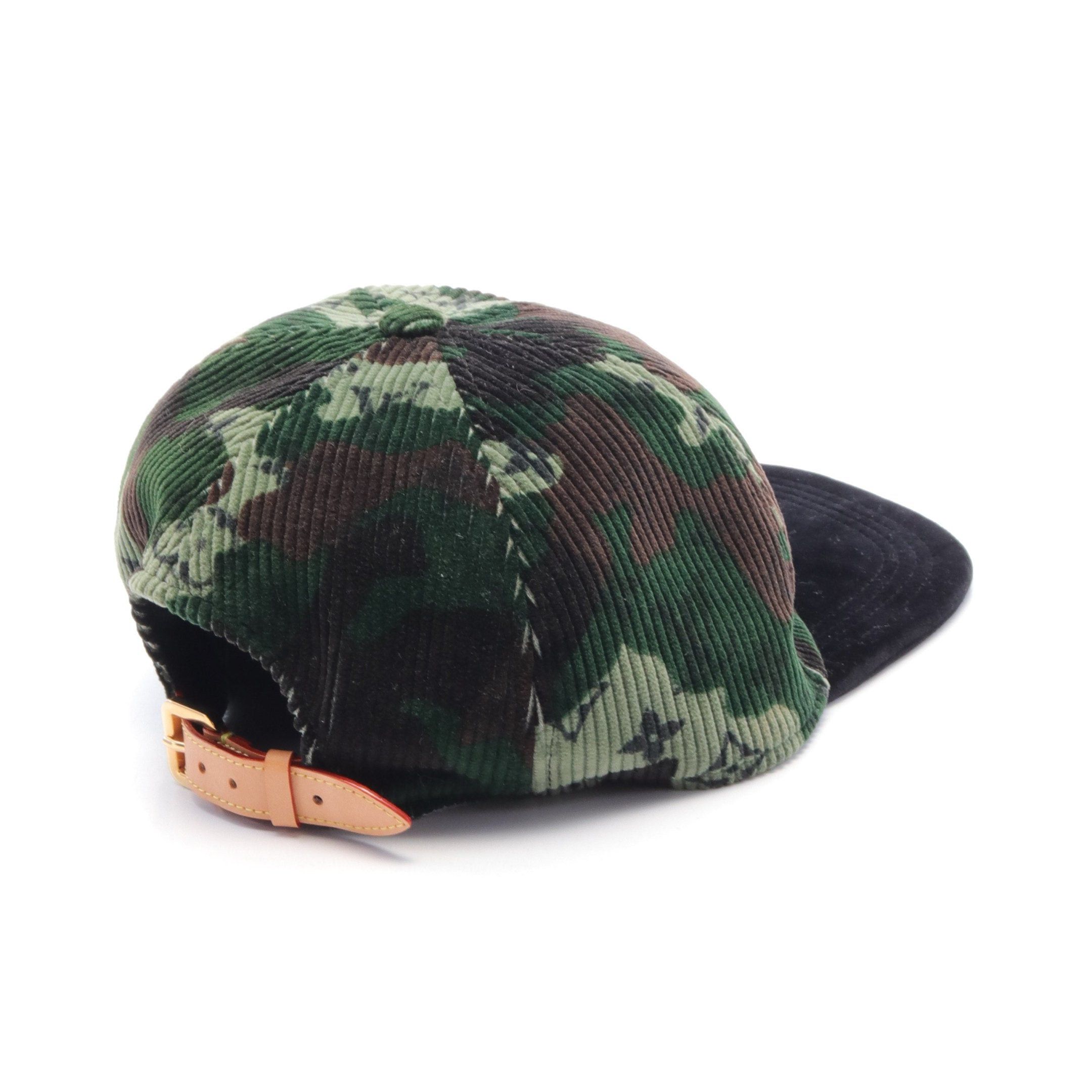 Louis Vuitton Louis Vuitton Casquette Easy Fit Monogram Cap Camouflage Corduroy Velor Green Black Multicolor Size ONE SIZE - 2 Thumbnail