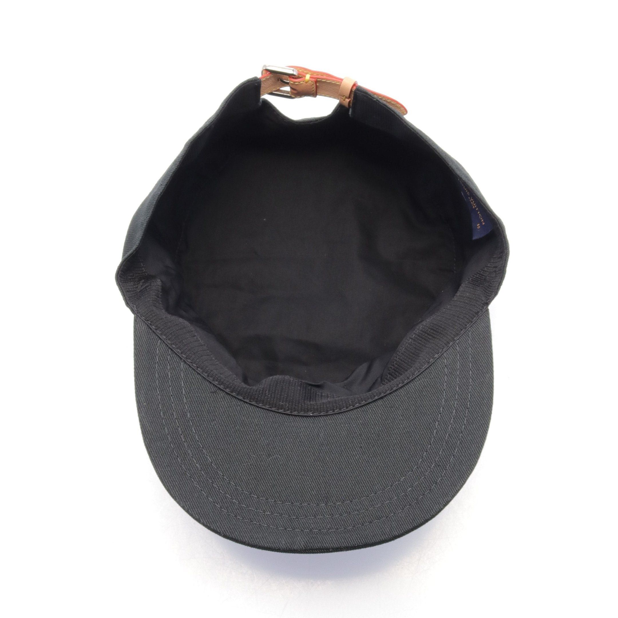 Louis Vuitton Louis Vuitton Louis Vuitton * Nigo Casquette Squared Lv Cap Logo Embroidery Cotton Leather Black White Light Brown Size ONE SIZE - 3 Thumbnail