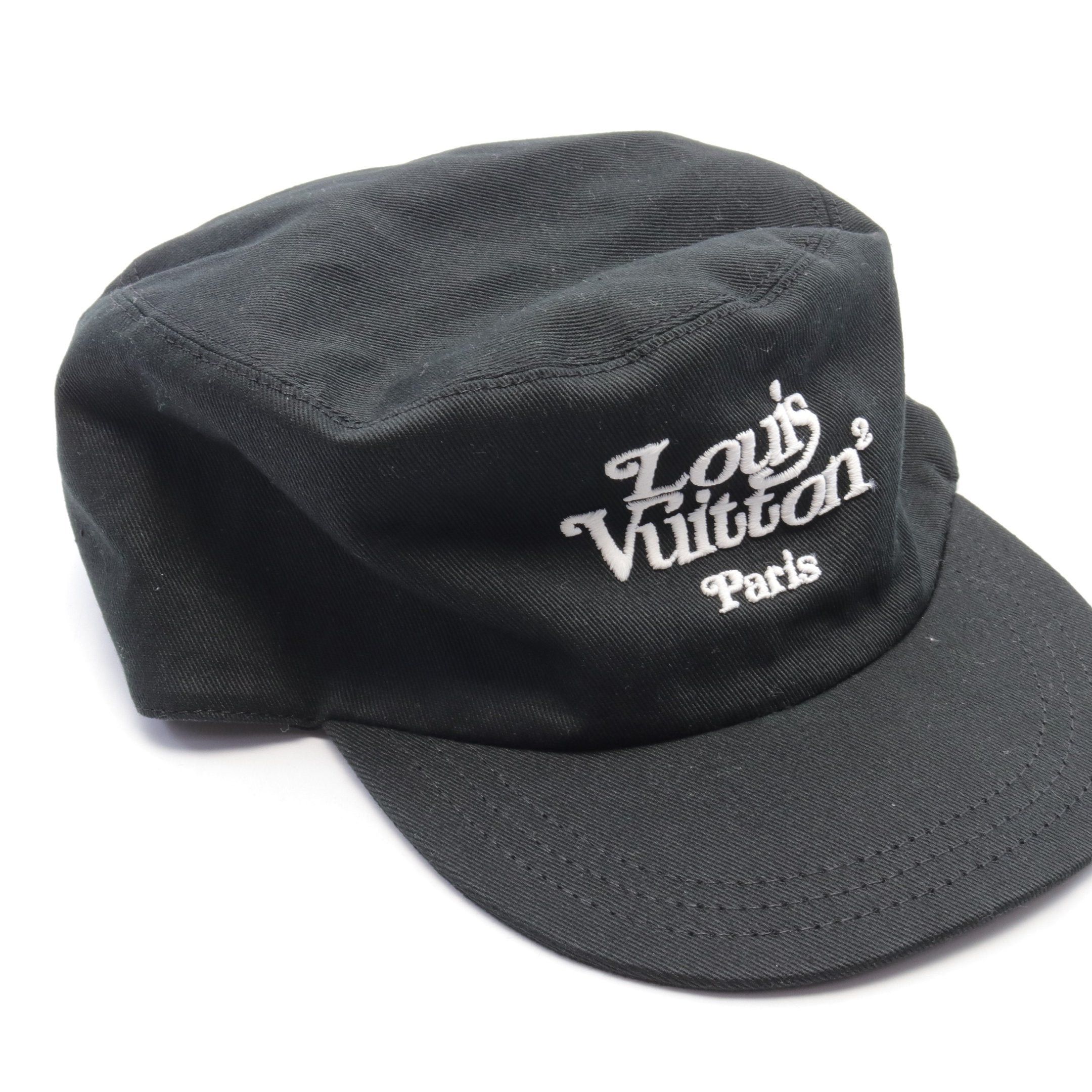 Louis Vuitton Louis Vuitton Louis Vuitton * Nigo Casquette Squared Lv Cap Logo Embroidery Cotton Leather Black White Light Brown Size ONE SIZE - 7 Thumbnail
