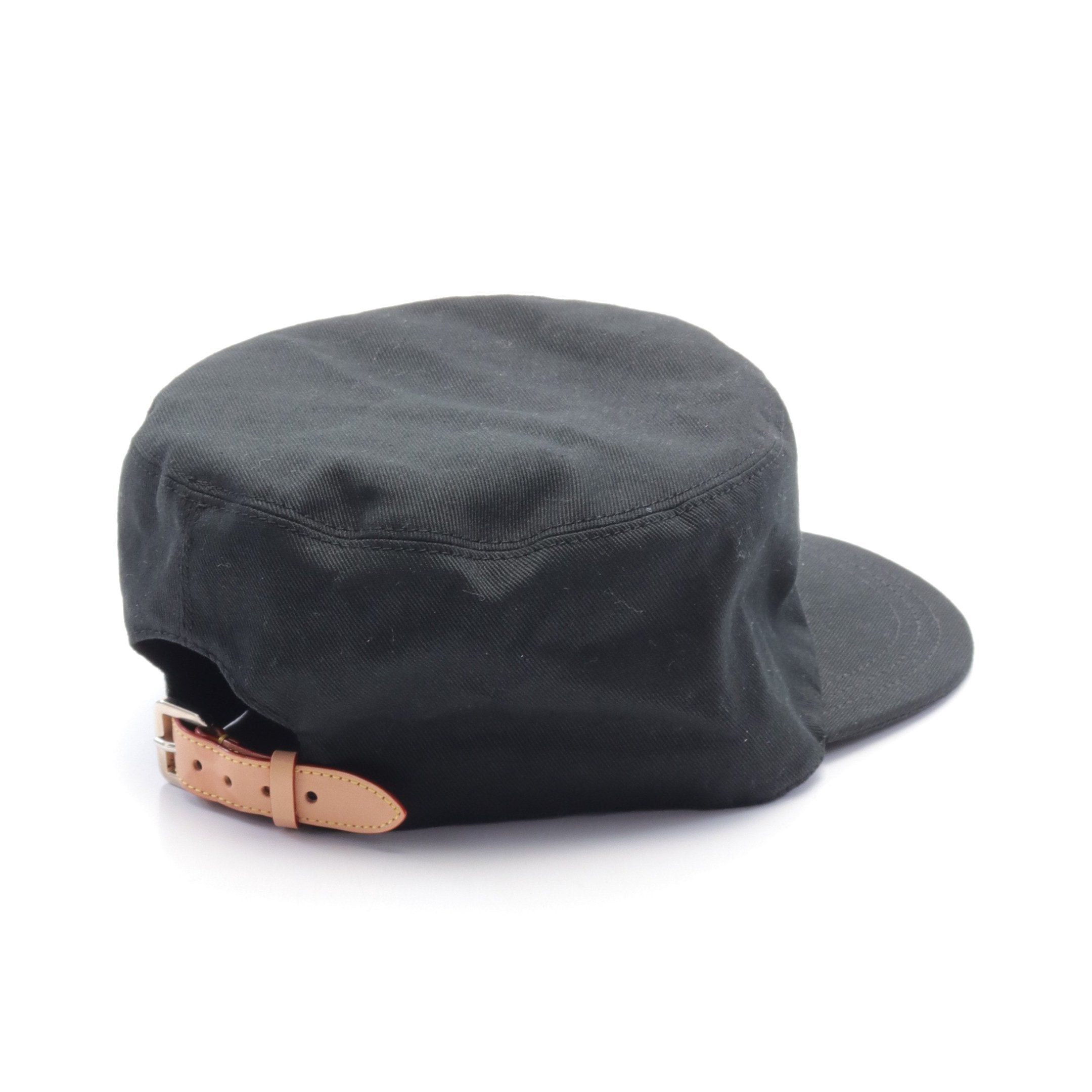 Louis Vuitton Louis Vuitton Louis Vuitton * Nigo Casquette Squared Lv Cap Logo Embroidery Cotton Leather Black White Light Brown Size ONE SIZE - 2 Thumbnail