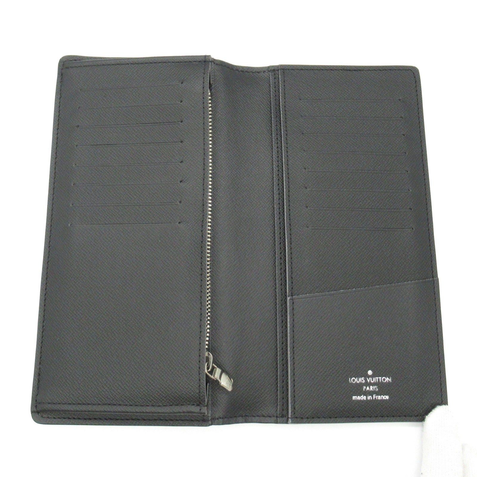 Louis Vuitton Louis Vuitton Portofeuil Brazza Nm Bi-Fold Long Wallet Leather Taiga Gray Gris Roche Grey/Black Size ONE SIZE - 5 Thumbnail