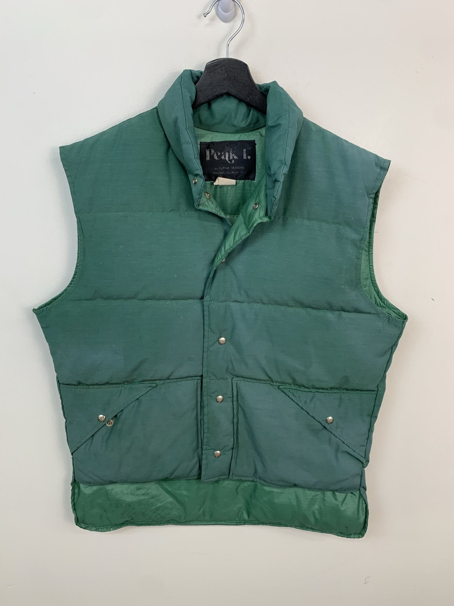 Vintage Vintage Vest 1990s Peak 1 Green Puffer Snap Vest Size M Size US M / EU 48-50 / 2 - 2 Thumbnail