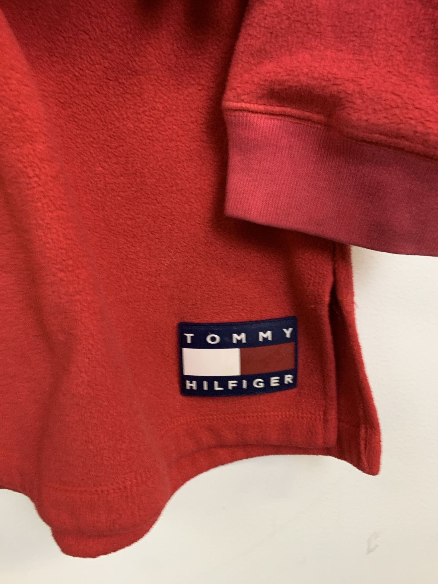 Tommy Hilfiger Vintage 1990s Tommy Hilfiger Red Quarterzip Fleece Size XL Size US XL / EU 56 / 4 - 4 Thumbnail