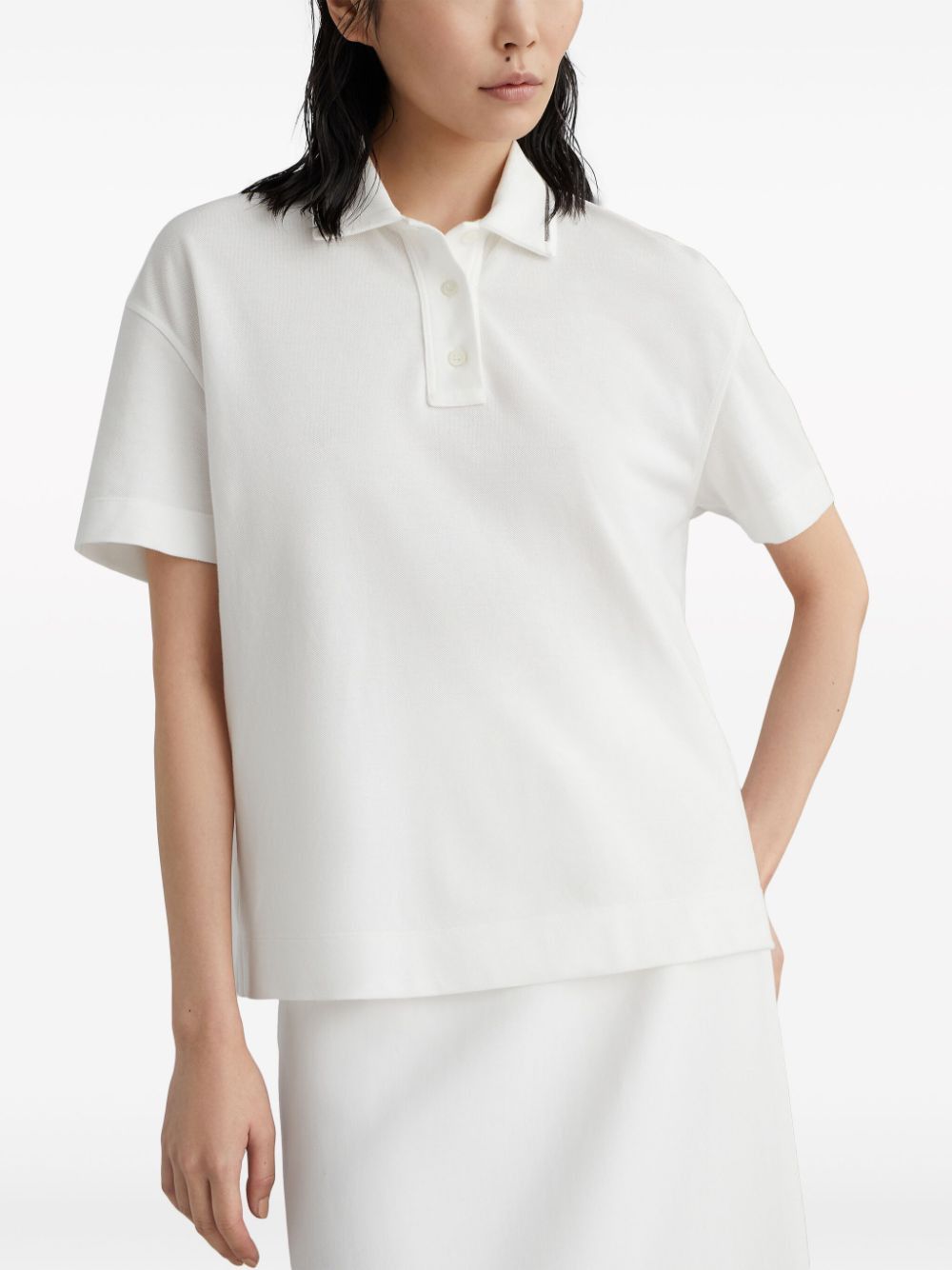 Brunello Cucinelli Polo In Piquet Con Monile Size L / US 10 / IT 46 - 4 Thumbnail