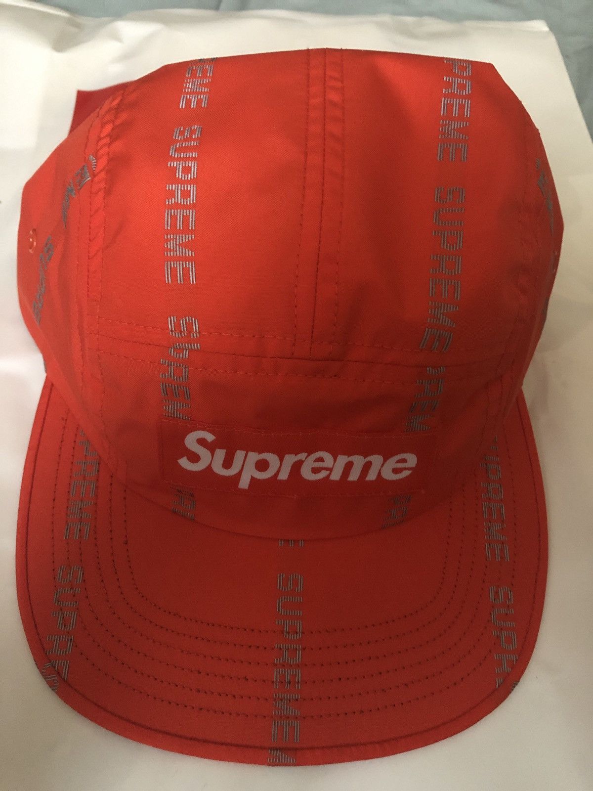 Supreme Reflective Camo Camp Cap Orange