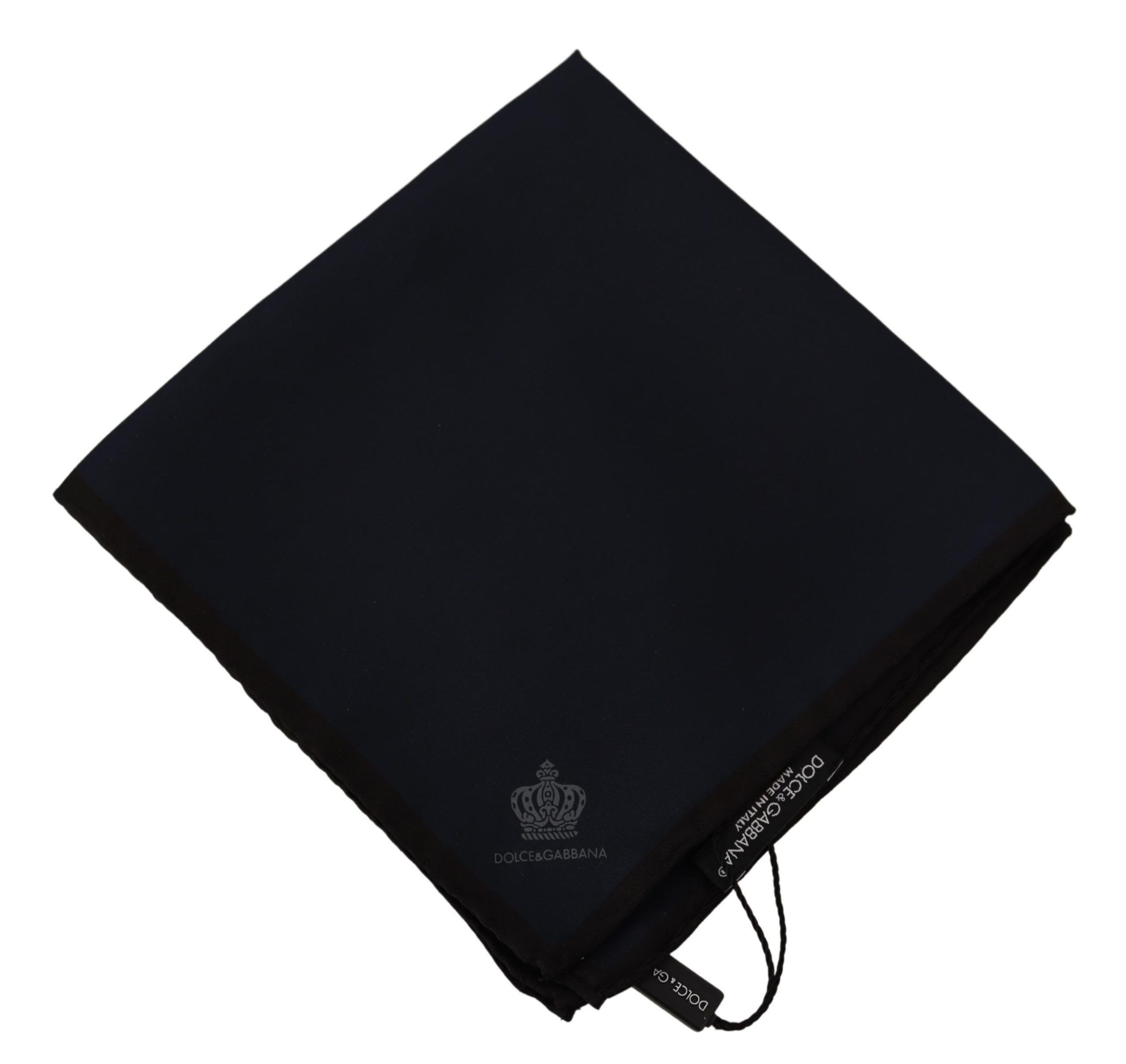 Dolce & Gabbana Elegant Silk Black Pocket Square Men's Handkerchief Size ONE SIZE - 3 Thumbnail