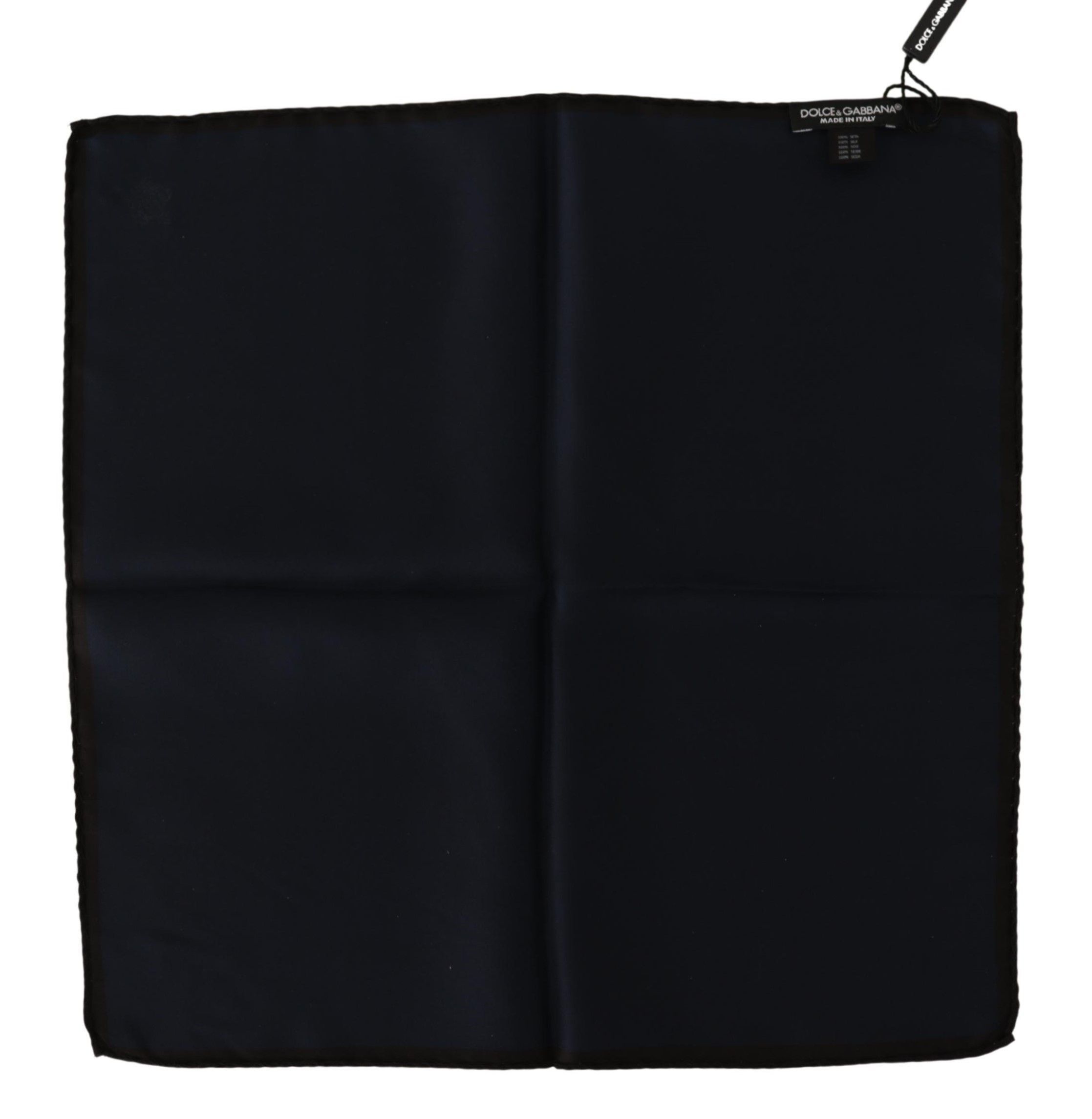 Dolce & Gabbana Elegant Silk Black Pocket Square Men's Handkerchief Size ONE SIZE - 2 Thumbnail