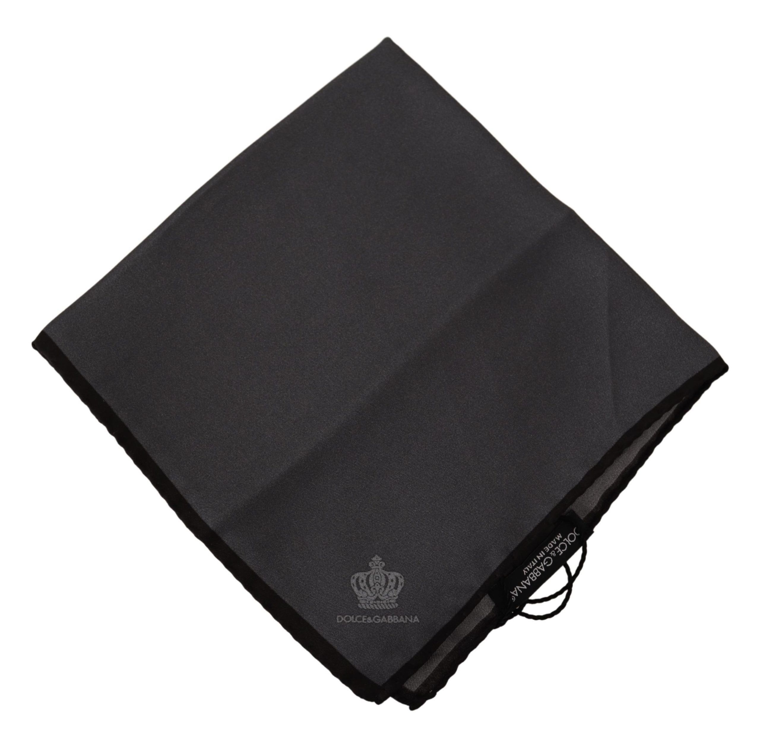 Dolce & Gabbana Elegant Silk Crown Print Men's Handkerchief Size ONE SIZE - 3 Thumbnail