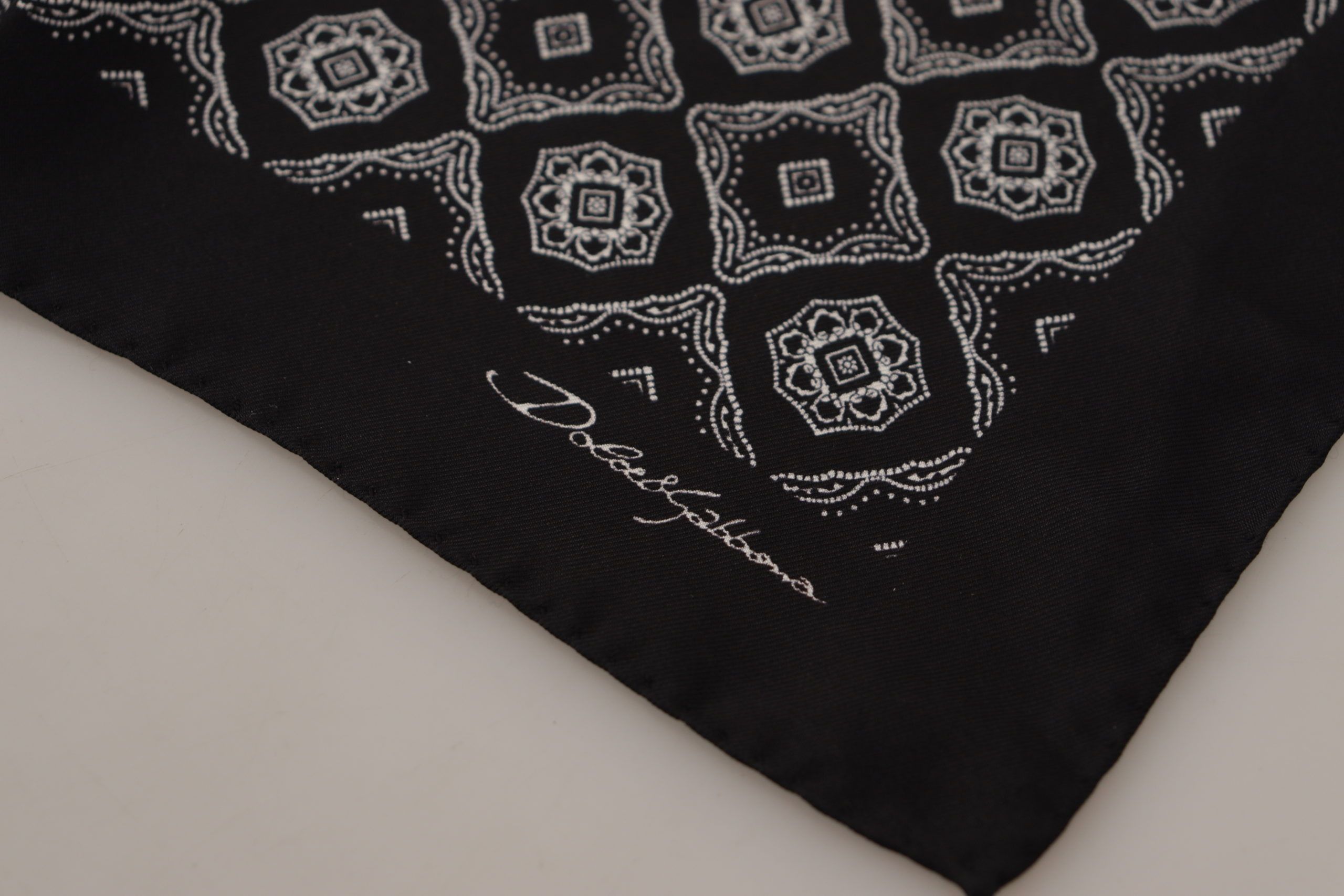 Dolce & Gabbana Elegant Geometric Silk Square Men's Scarf Size ONE SIZE - 2 Thumbnail
