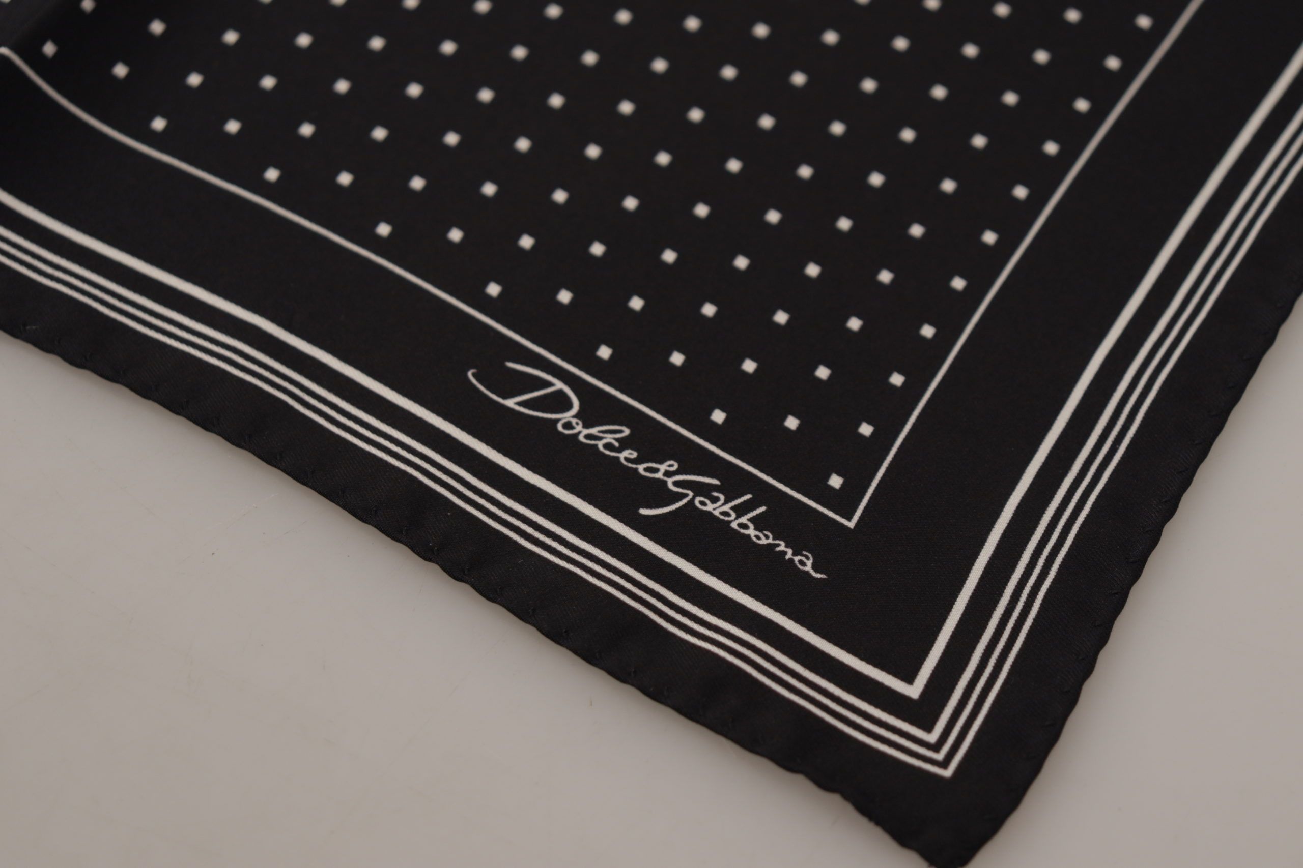 Dolce & Gabbana Elegant Black Silk Polka Dot Men's Men's Scarf Size ONE SIZE - 2 Thumbnail
