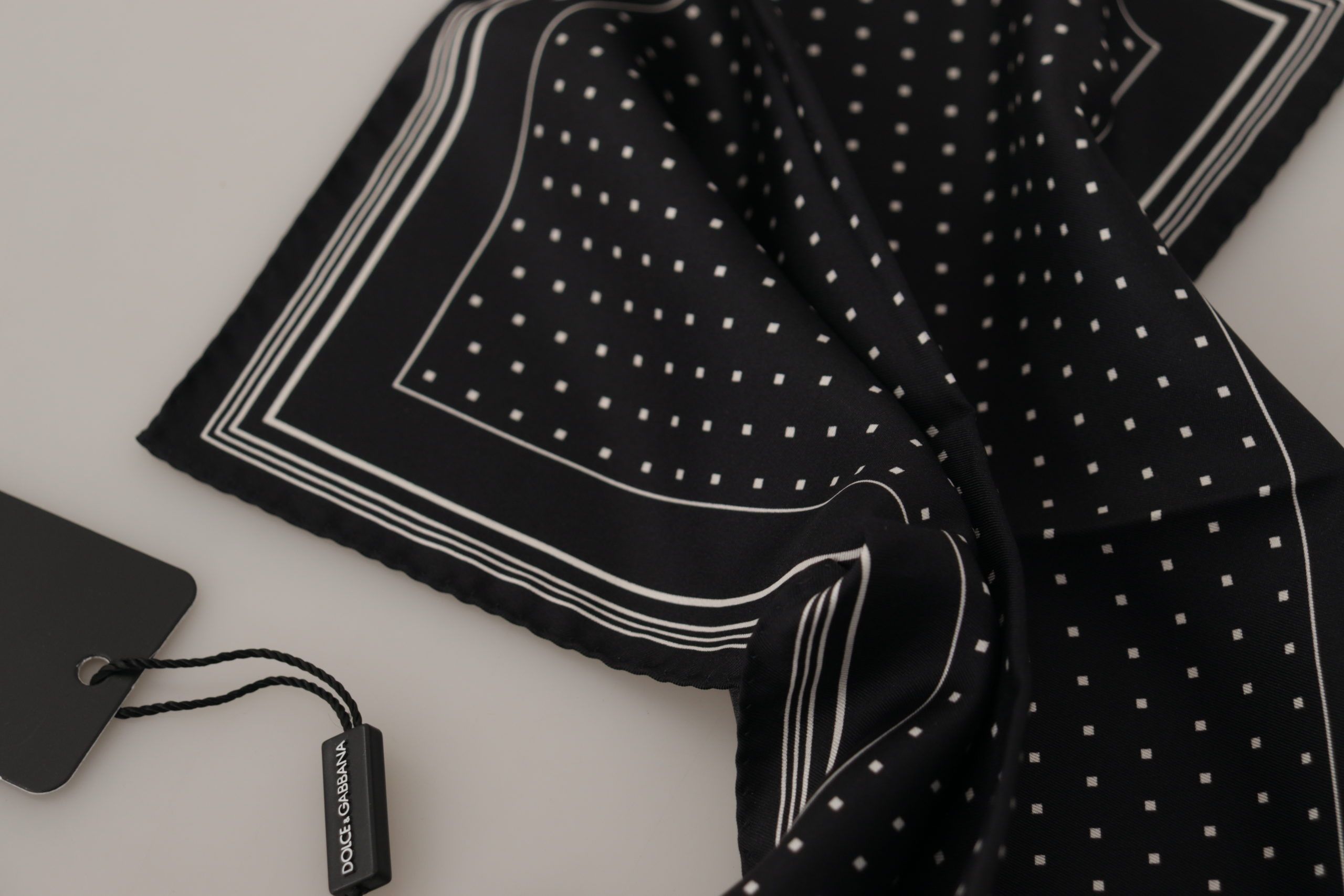 Dolce & Gabbana Elegant Black Silk Polka Dot Men's Men's Scarf Size ONE SIZE - 4 Thumbnail