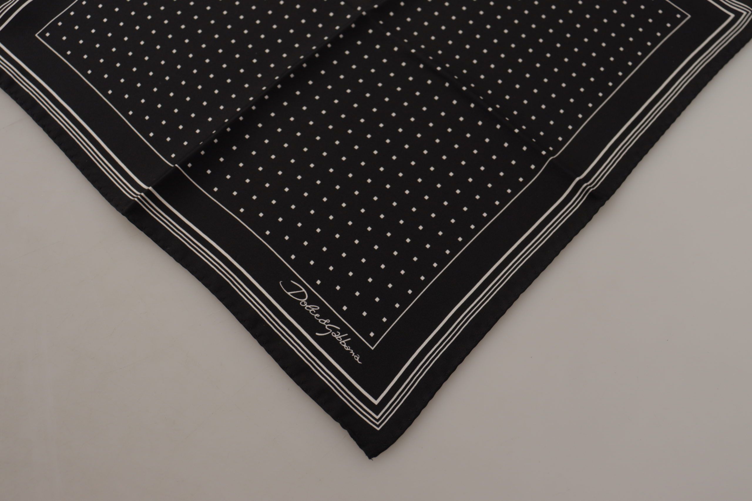 Dolce & Gabbana Elegant Black Silk Polka Dot Men's Men's Scarf Size ONE SIZE - 3 Thumbnail