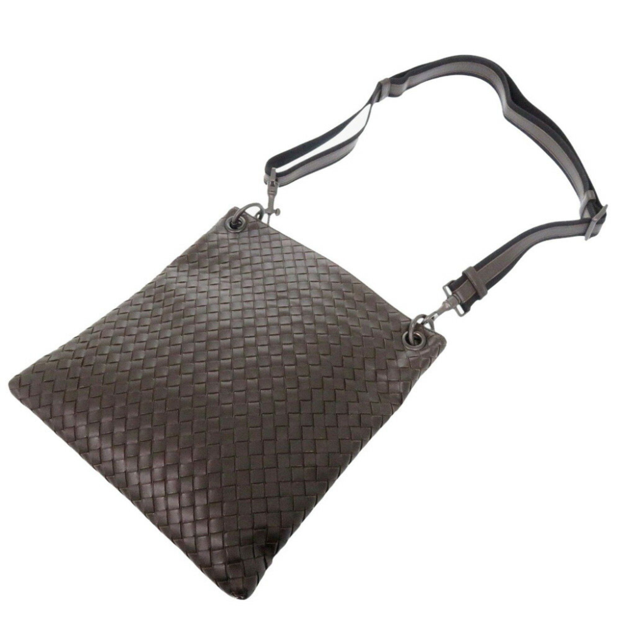 Bottega Veneta Bottega Veneta Intrecciato B05376461C Leather Dark Brown Shoulder Bag 1571BOTTEGAVENETA Men's Size ONE SIZE - 7 Thumbnail