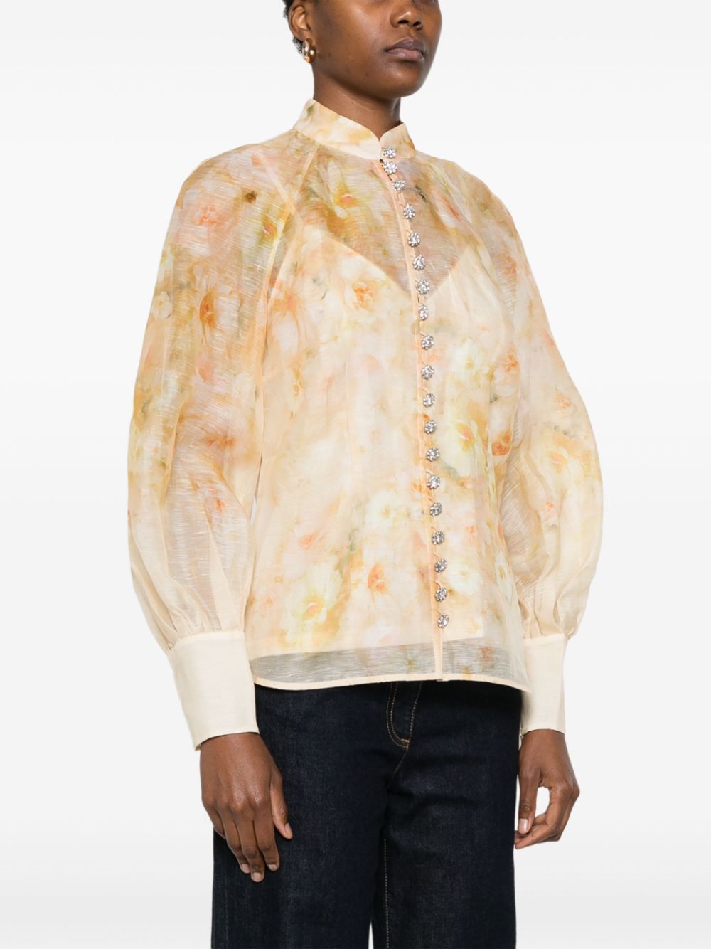 Zimmermann CRUSH PRINTED LINEN SHIRT Size L / US 10 / IT 46 - 2 Thumbnail