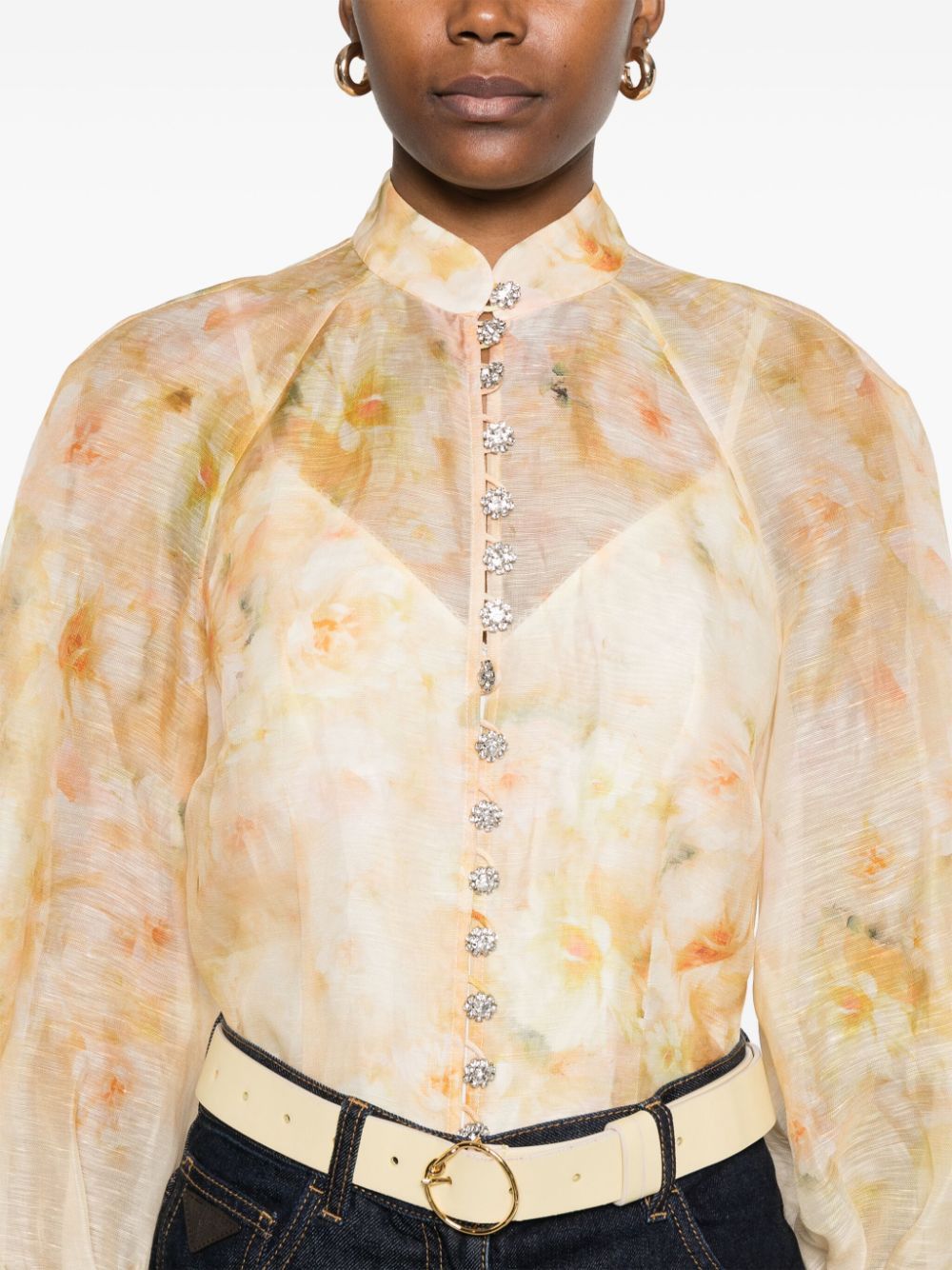 Zimmermann CRUSH PRINTED LINEN SHIRT Size L / US 10 / IT 46 - 3 Thumbnail