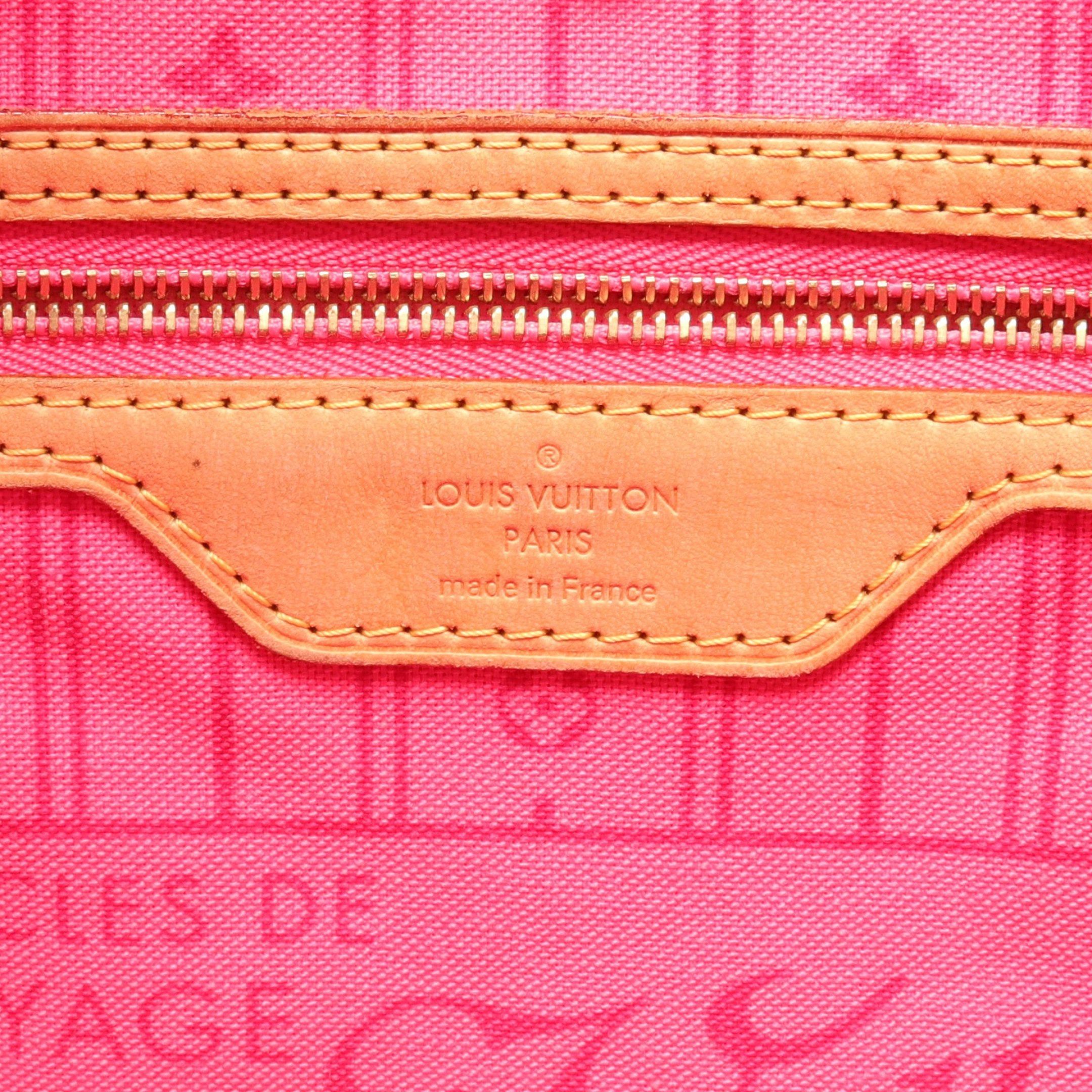 Louis Vuitton Louis Vuitton Neverfull Mm Monogram Rose Shoulder Bag Tote Leather Brown Pink Multicolor Size ONE SIZE - 4 Thumbnail