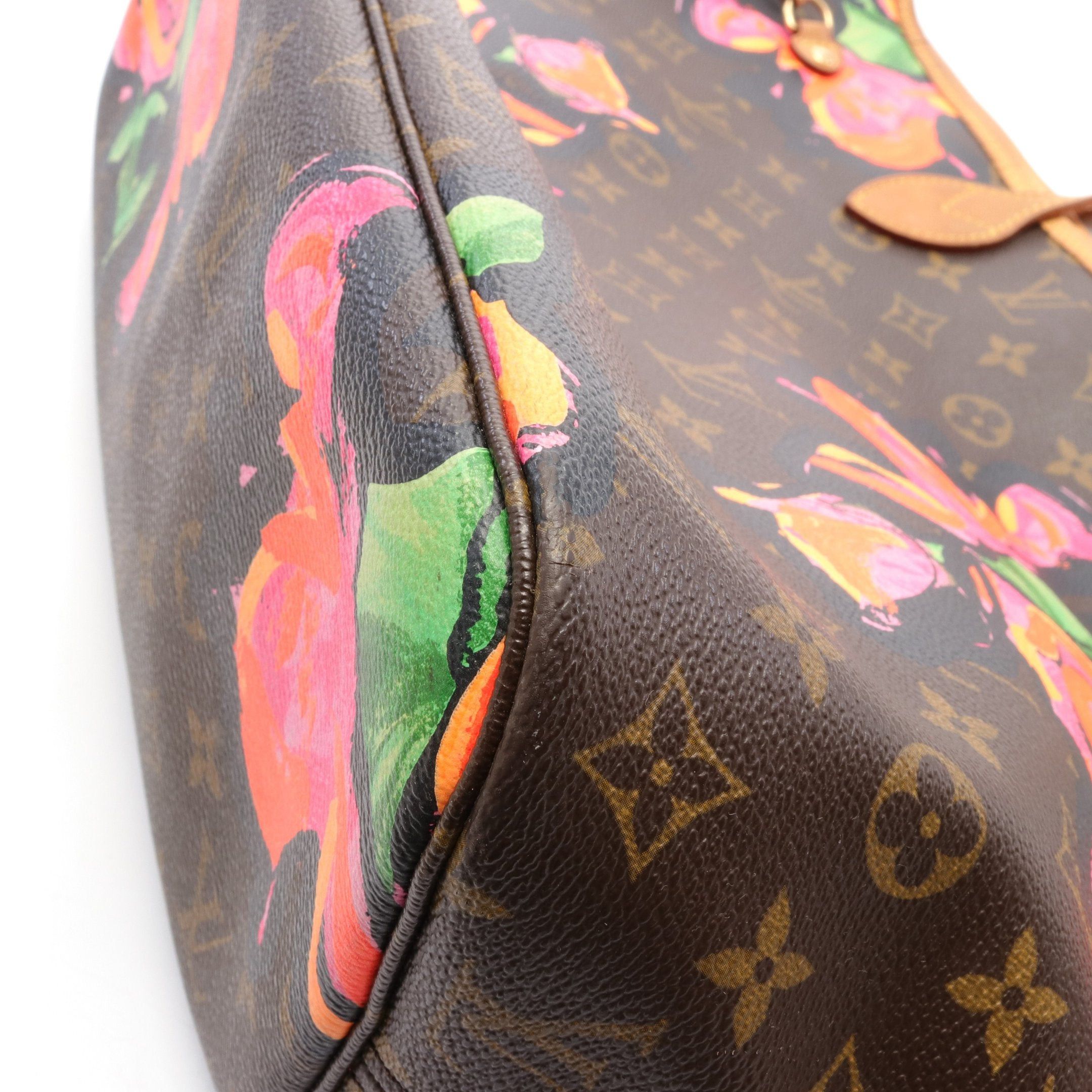 Louis Vuitton Louis Vuitton Neverfull Mm Monogram Rose Shoulder Bag Tote Leather Brown Pink Multicolor Size ONE SIZE - 8 Thumbnail