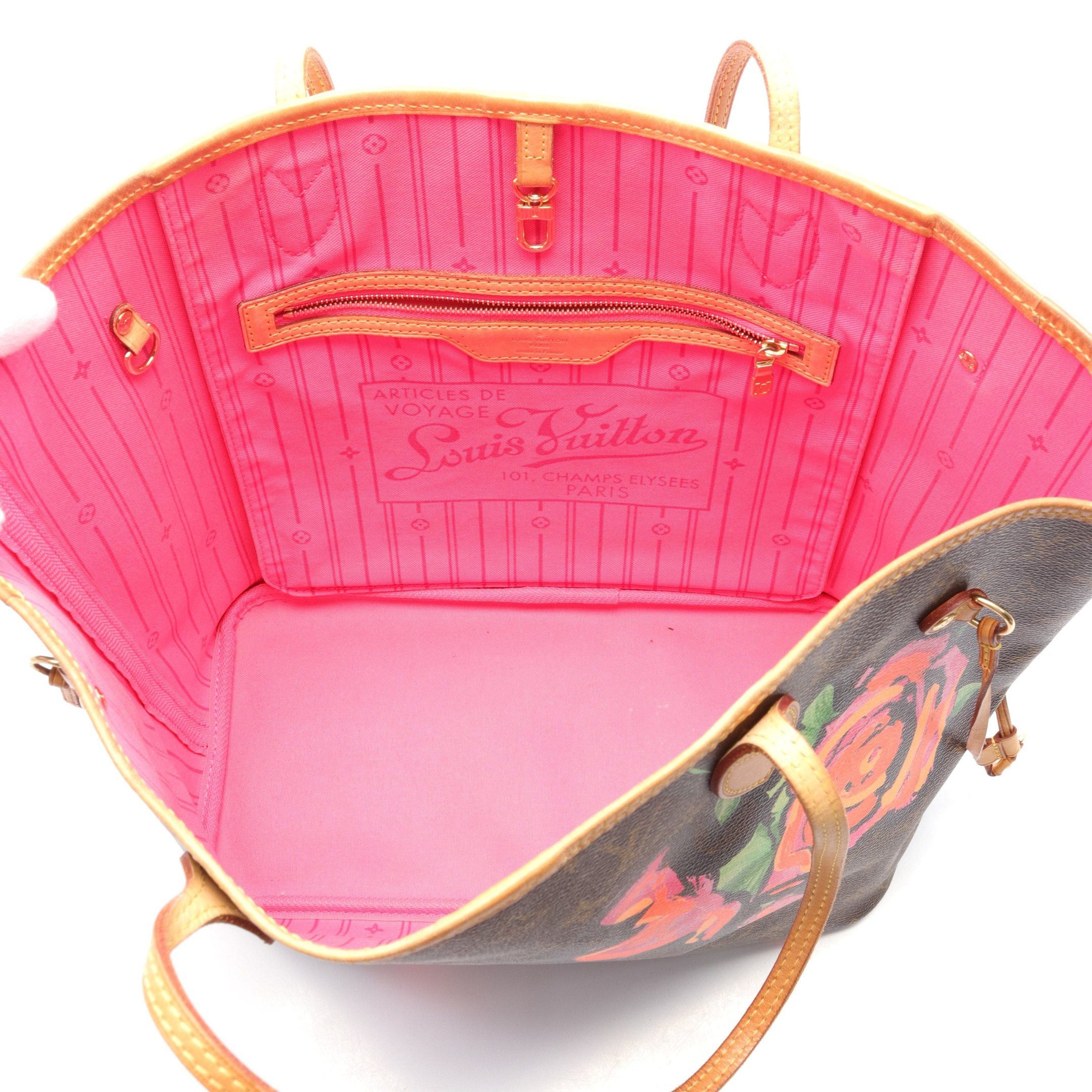 Louis Vuitton Louis Vuitton Neverfull Mm Monogram Rose Shoulder Bag Tote Leather Brown Pink Multicolor Size ONE SIZE - 3 Thumbnail