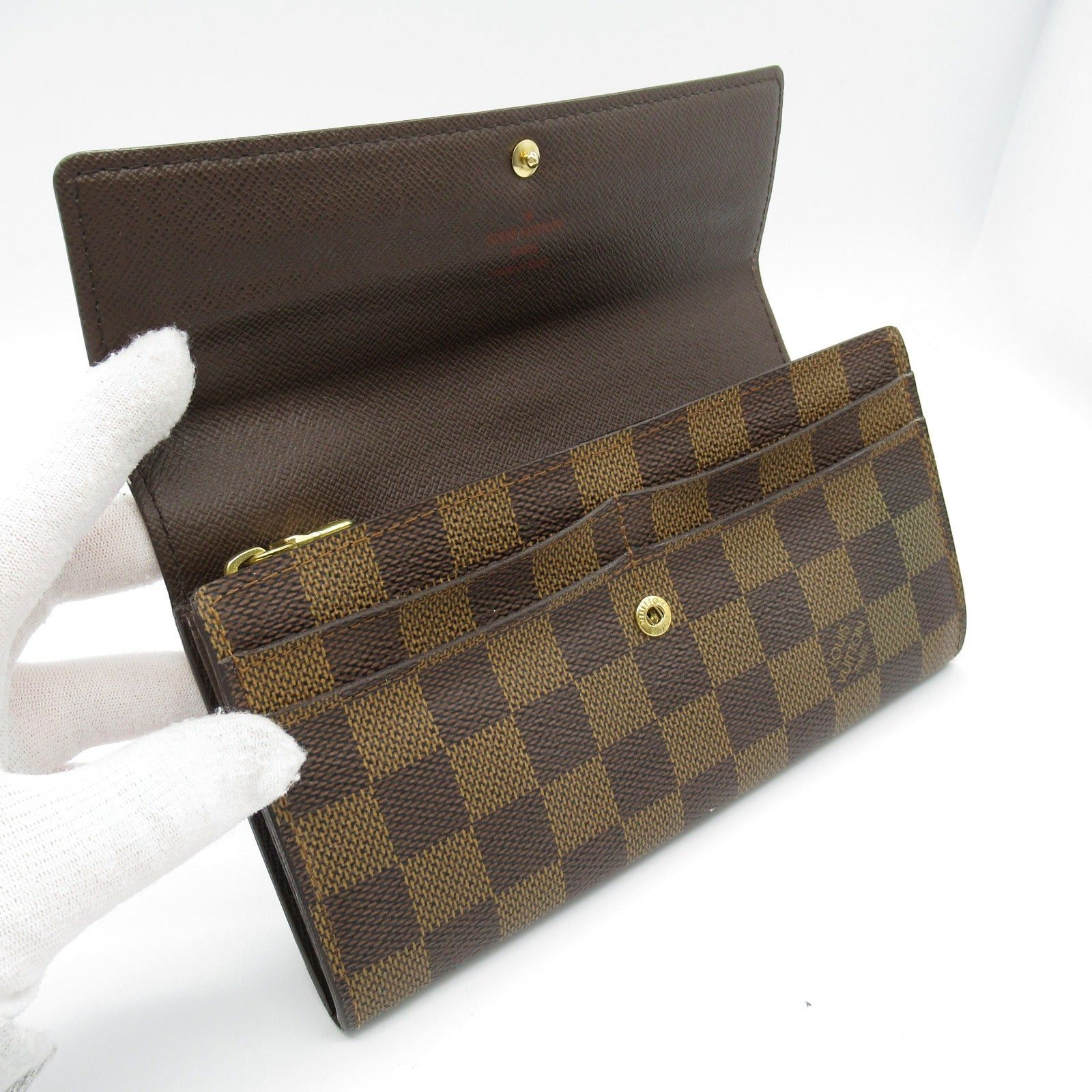 Louis Vuitton Louis Vuitton Portefeuil Sara Bi-Fold Wallet Coated Canvas Damier Brown Ebene Size ONE SIZE - 6 Thumbnail