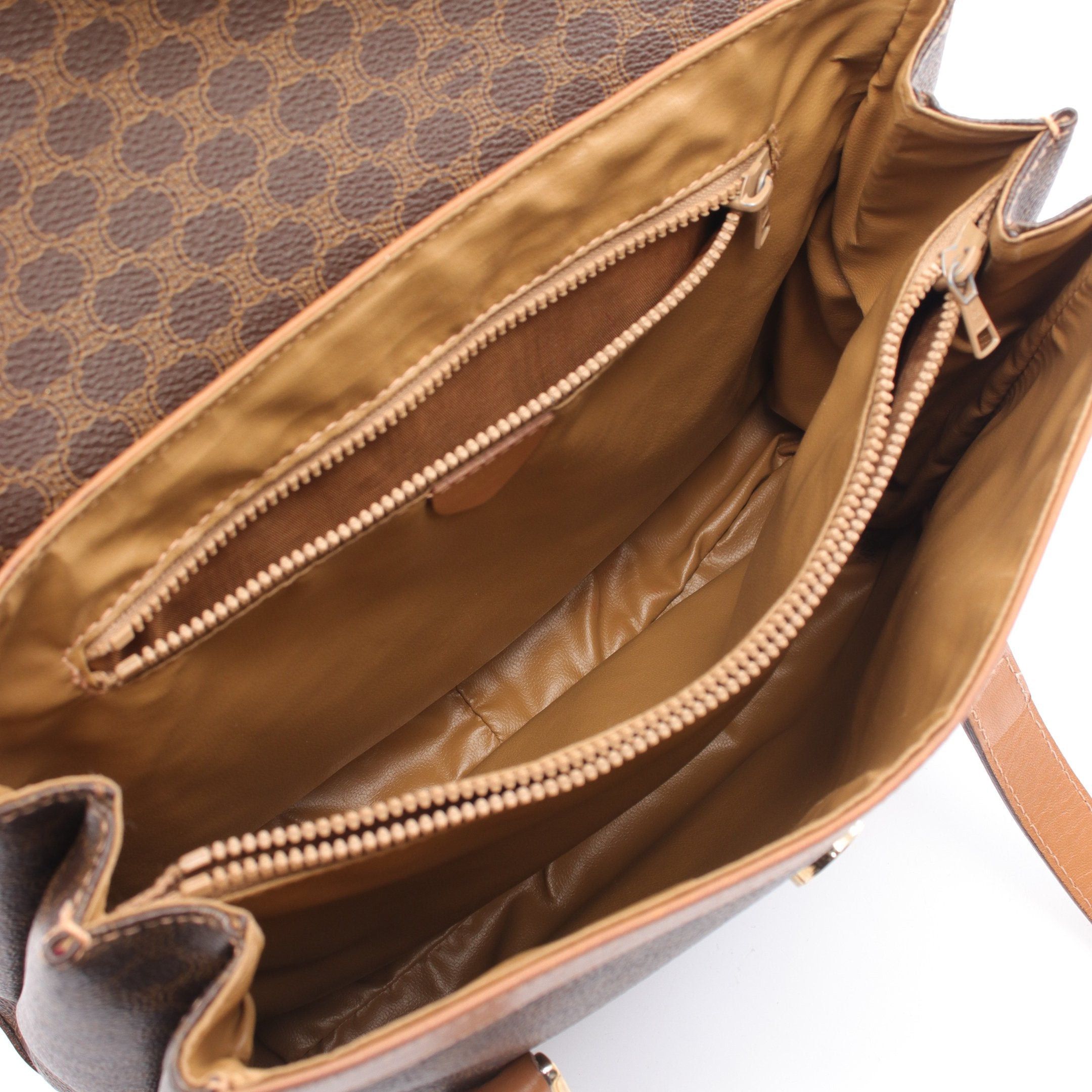 Celine Celine Macadam Handbag Leather Brown Size ONE SIZE - 3 Thumbnail