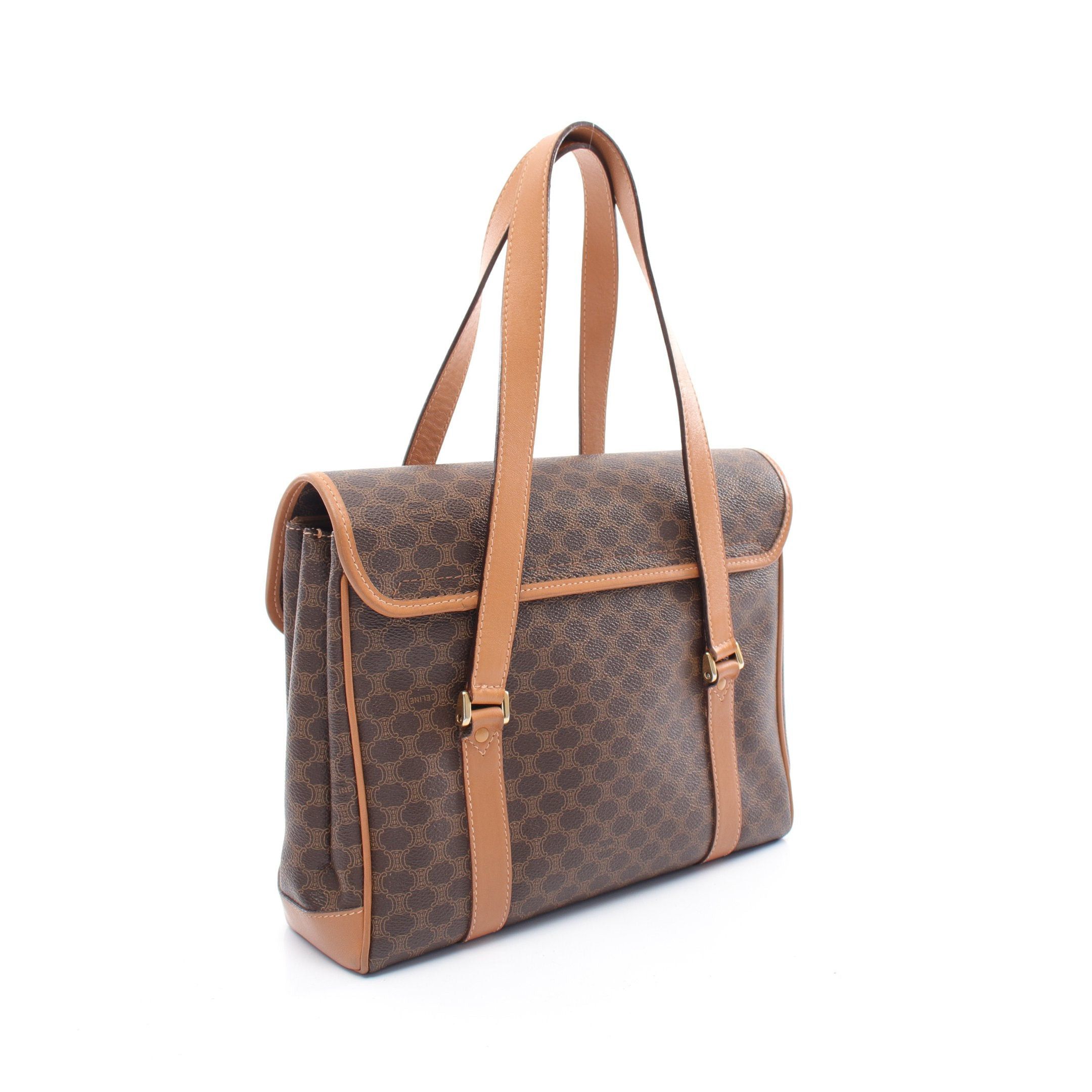 Celine Celine Macadam Handbag Leather Brown Size ONE SIZE - 2 Thumbnail