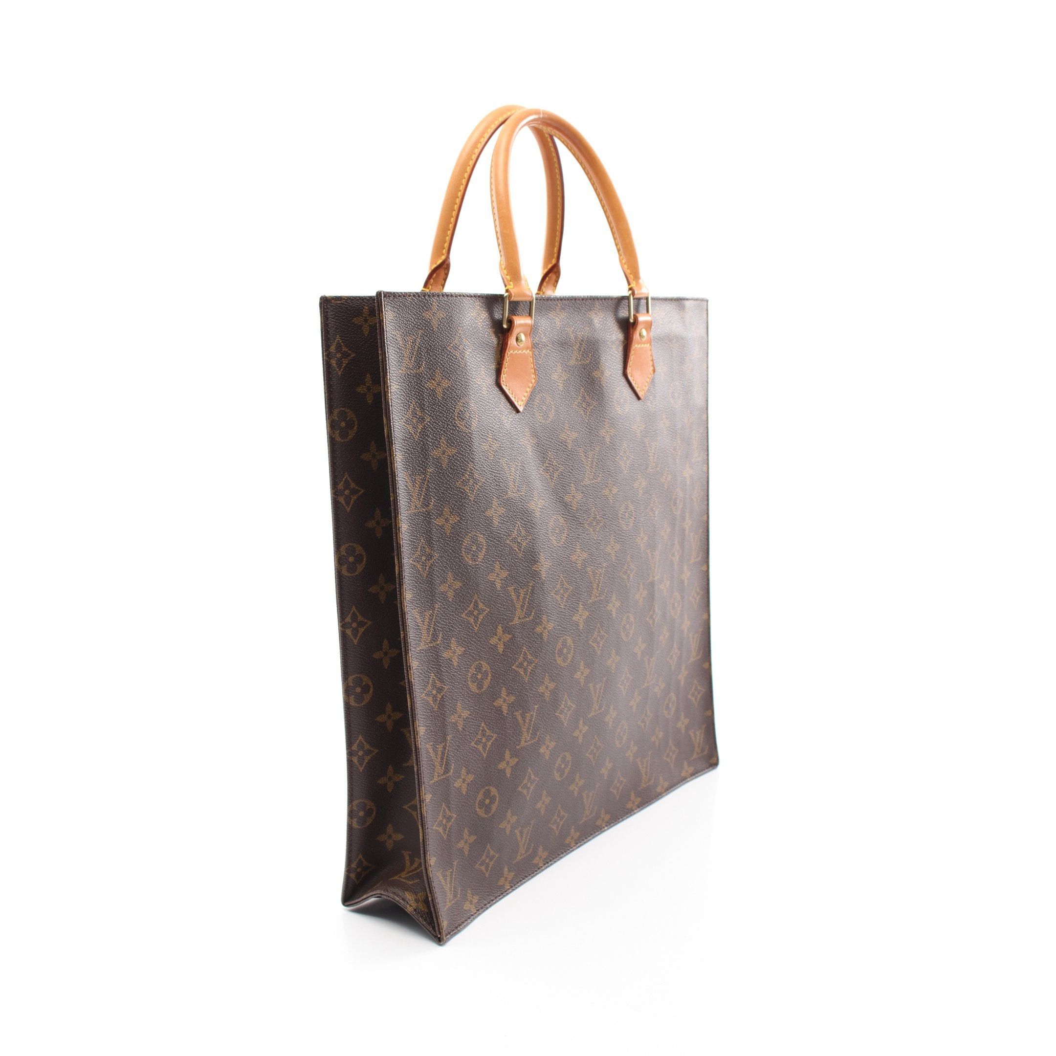 Louis Vuitton Louis Vuitton Sac Plat Monogram Handbag Tote Bag Leather Brown Size ONE SIZE - 2 Thumbnail