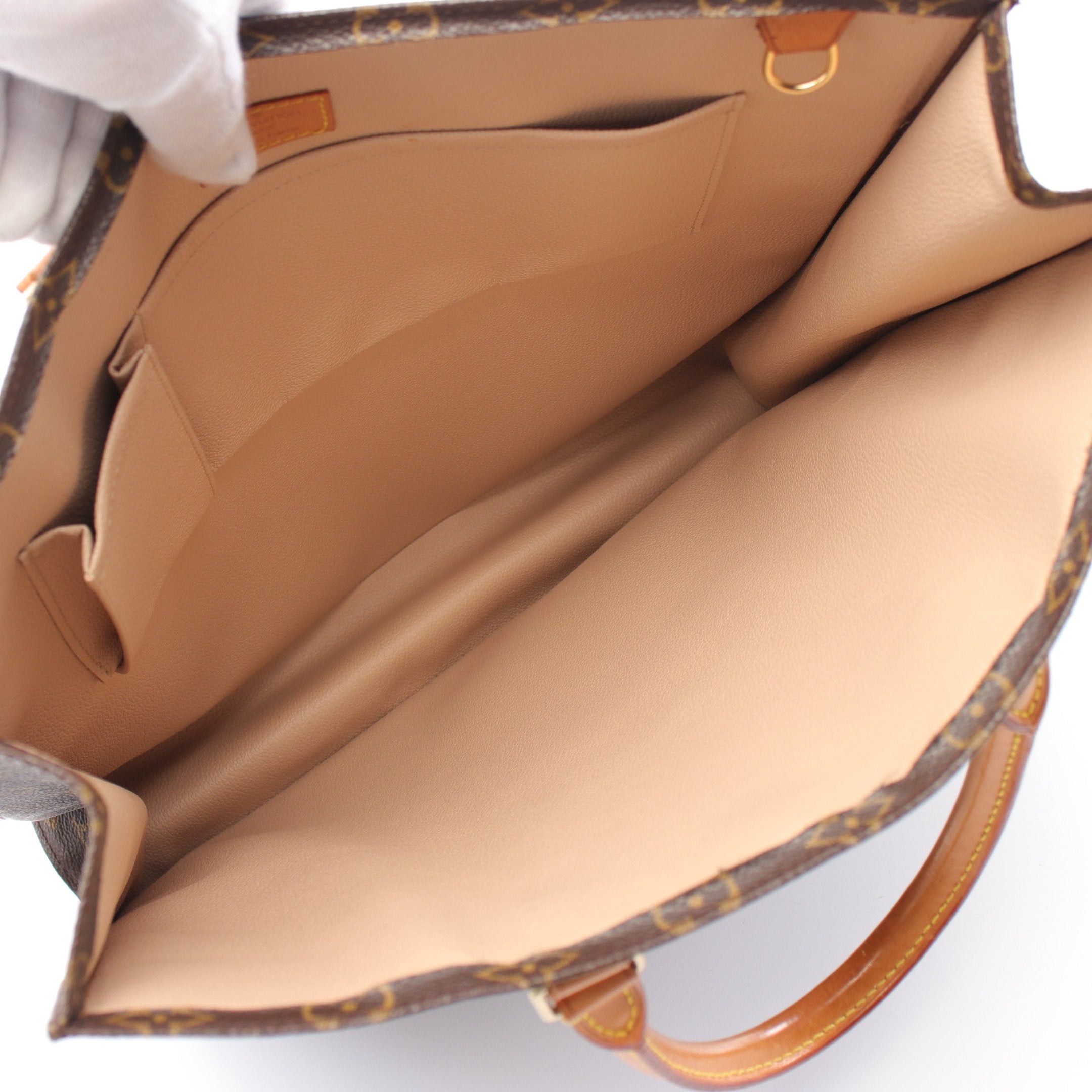 Louis Vuitton Louis Vuitton Sac Plat Monogram Handbag Tote Bag Leather Brown Size ONE SIZE - 3 Thumbnail