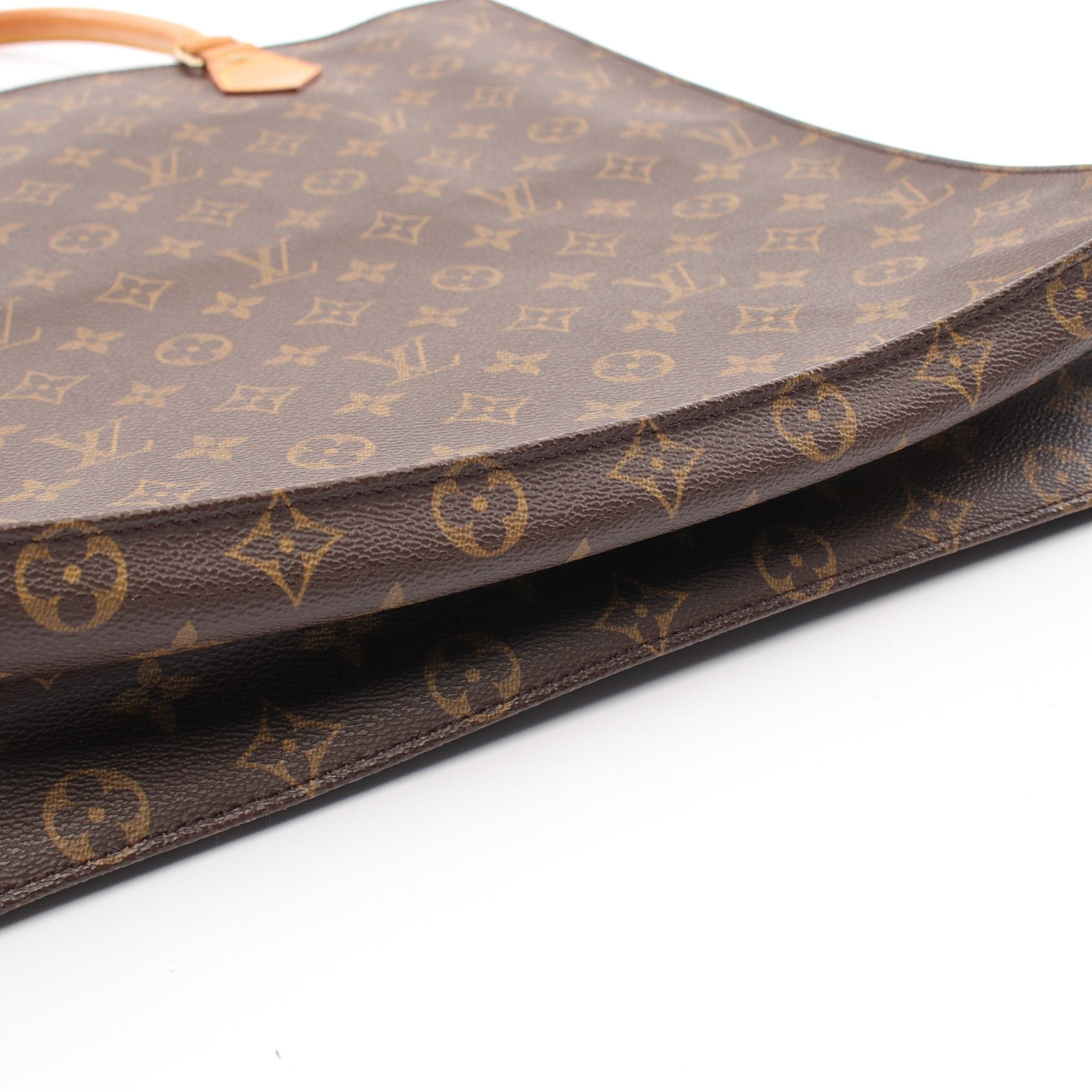 Louis Vuitton Louis Vuitton Sac Plat Monogram Handbag Tote Bag Leather Brown Size ONE SIZE - 11 Thumbnail