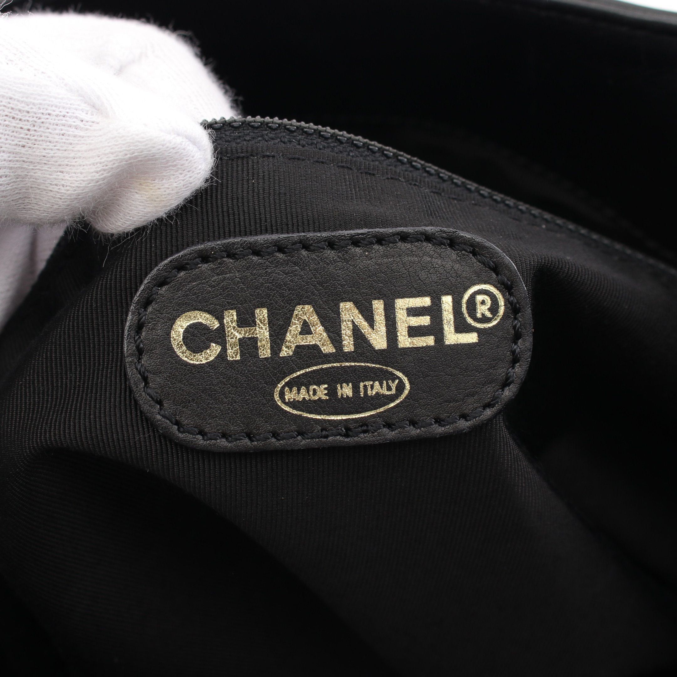 Chanel Chanel Coco Mark Shoulder Bag Tote Embossing Leather Black Gold Hardware Size ONE SIZE - 4 Thumbnail
