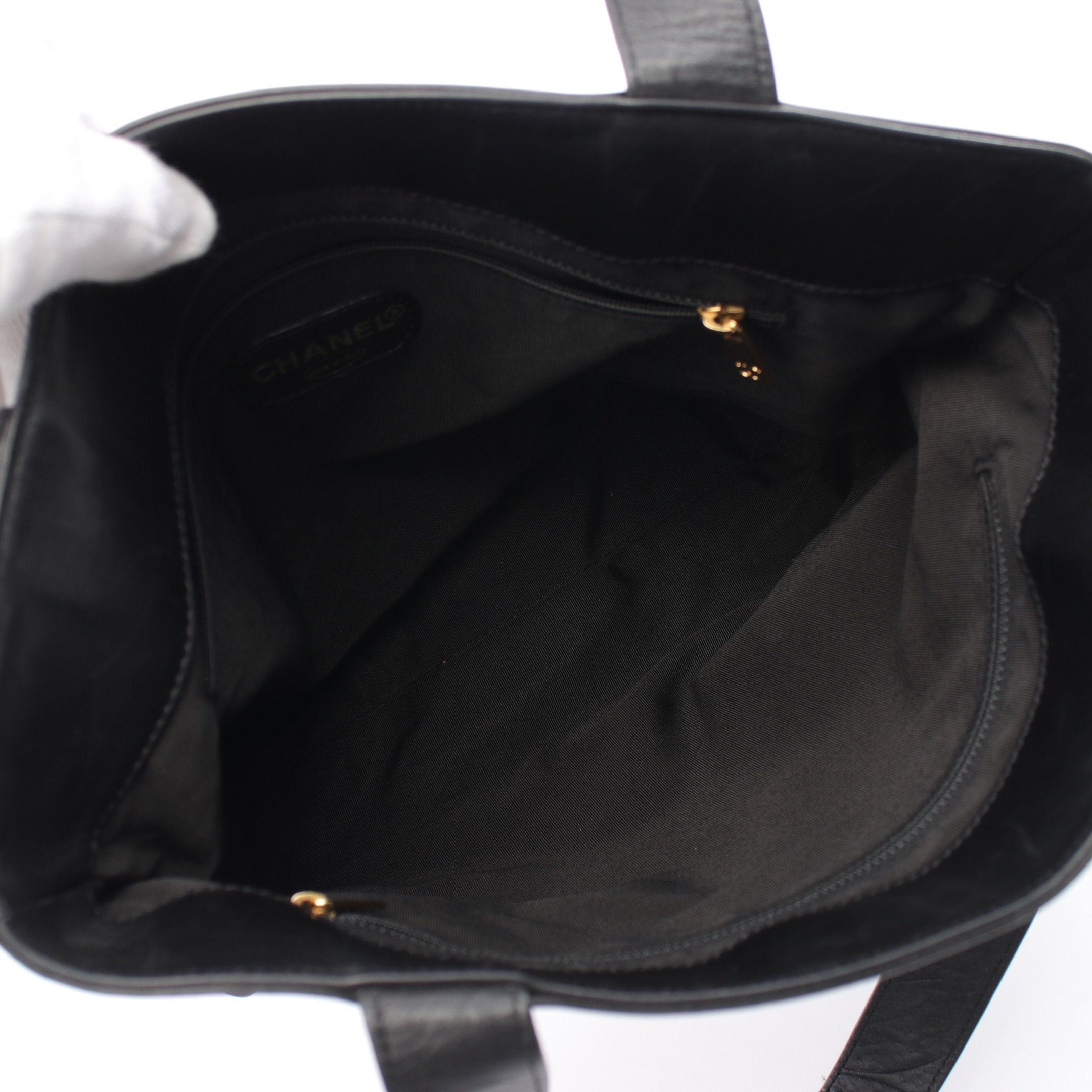 Chanel Chanel Coco Mark Shoulder Bag Tote Embossing Leather Black Gold Hardware Size ONE SIZE - 3 Thumbnail