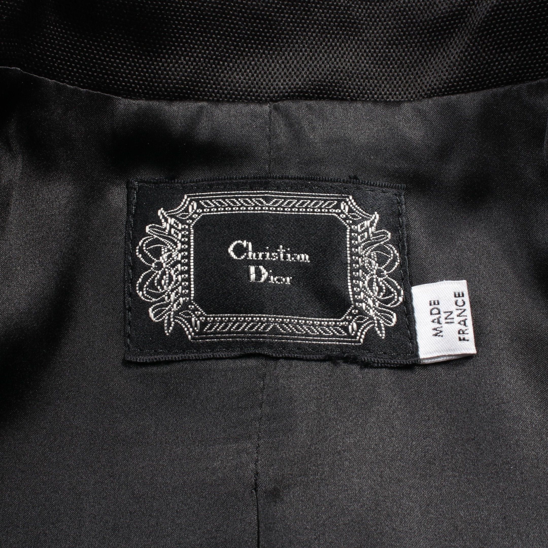 Dior Dior Coat Cotton Silk Black Double Breasted Ribbon Size ONE SIZE - 3 Thumbnail