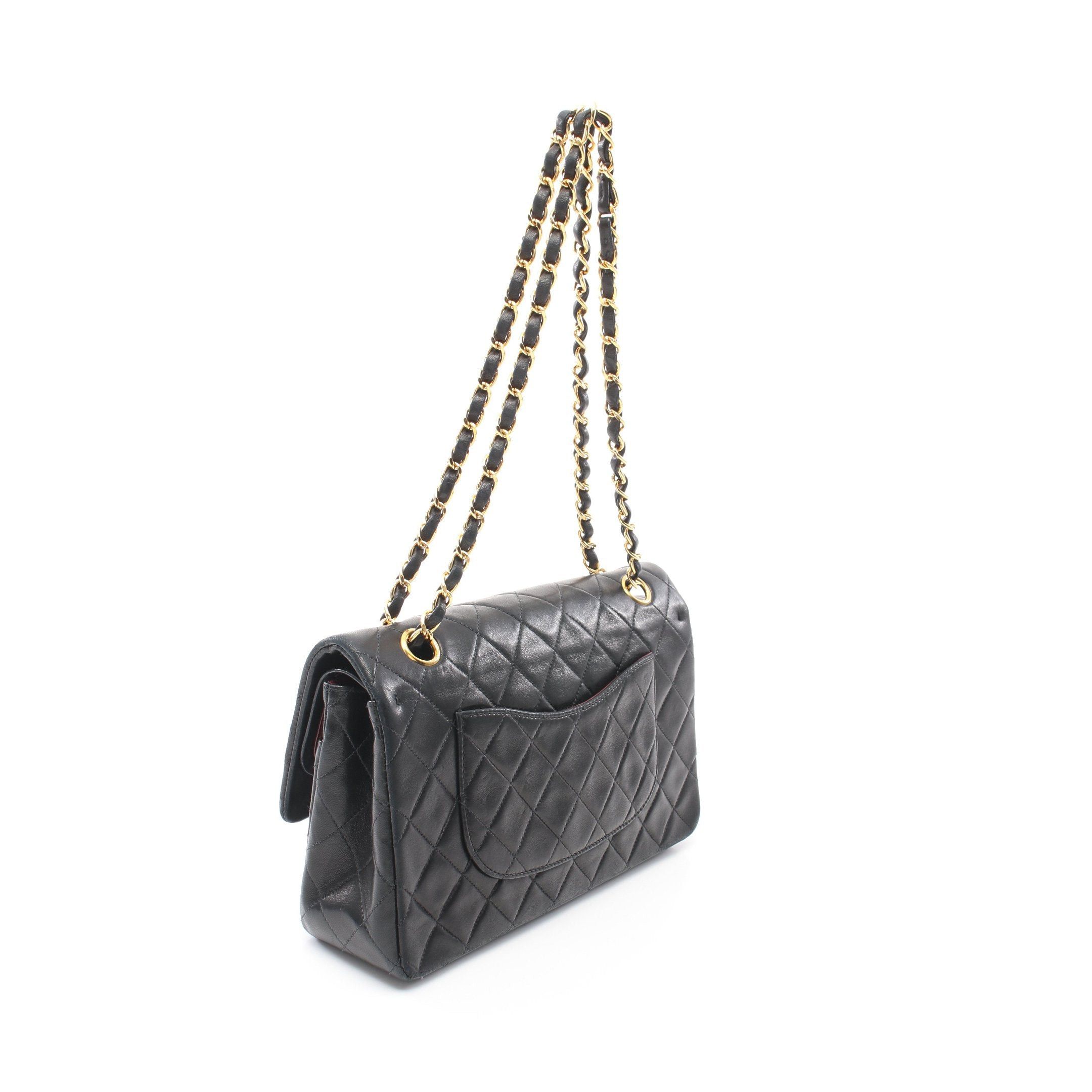 Chanel Chanel Matelasse Double Flap Chain Shoulder Bag Lambskin Black Gold Hardware Size ONE SIZE - 2 Thumbnail