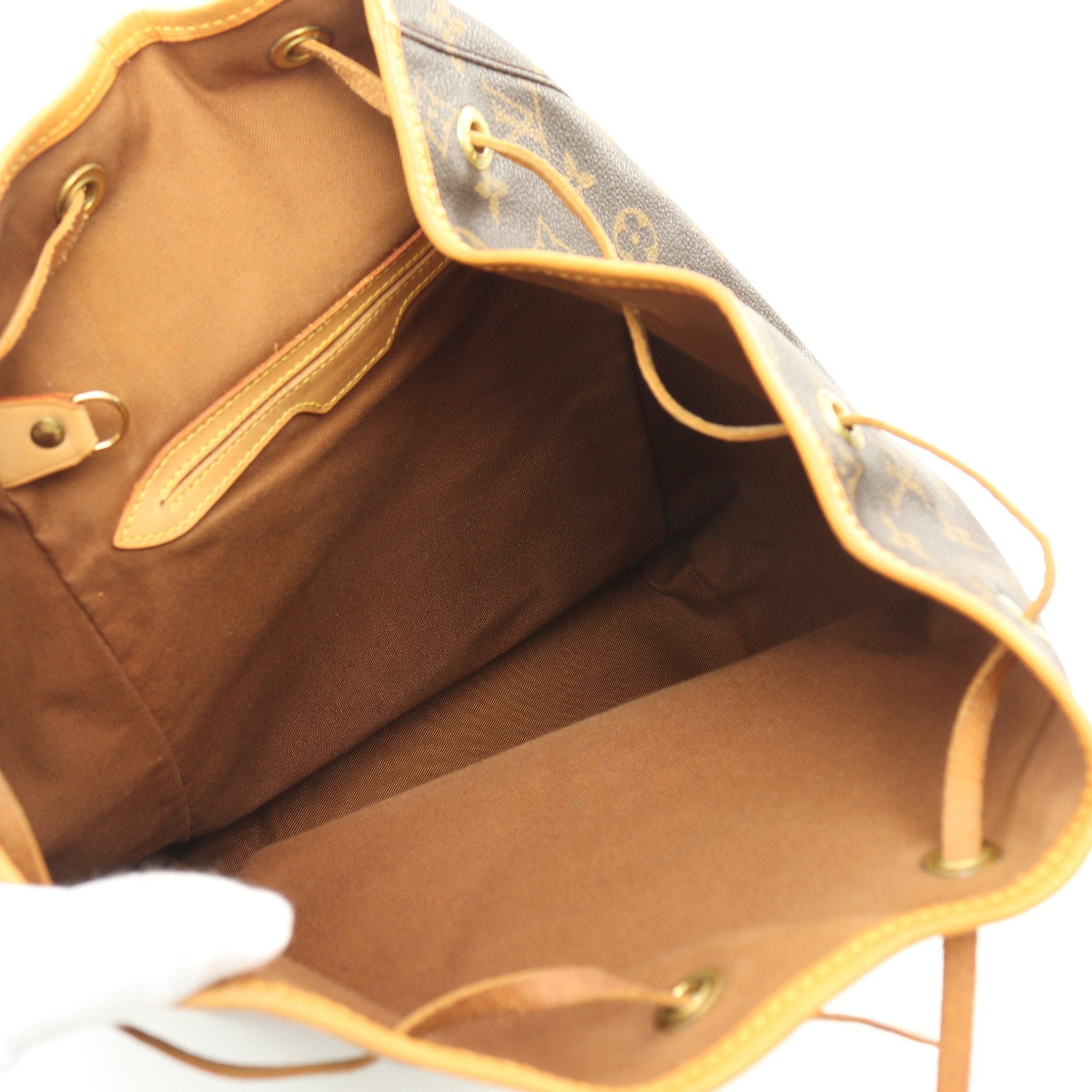 Louis Vuitton Louis Vuitton Montsouris Gm Monogram Backpack Rucksack Leather Brown Size ONE SIZE - 3 Thumbnail