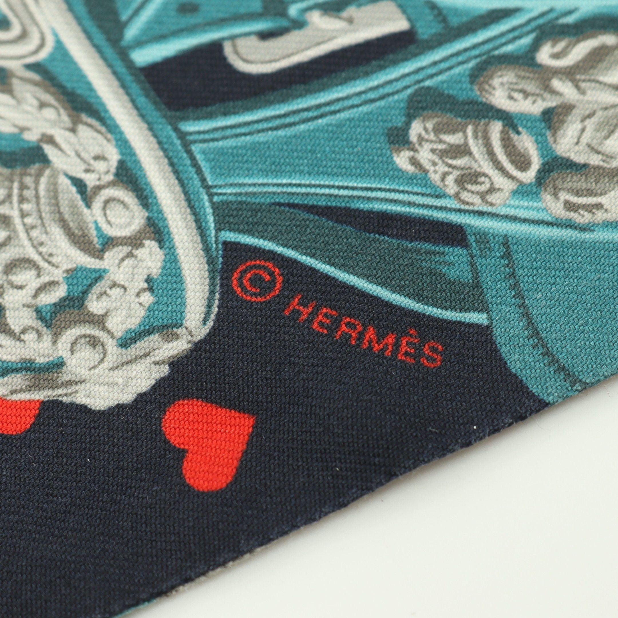 Hermes Hermes Twilly Brides De Gala Love Ribbon Scarf Silk Navy Red Multicolor Size ONE SIZE - 2 Thumbnail