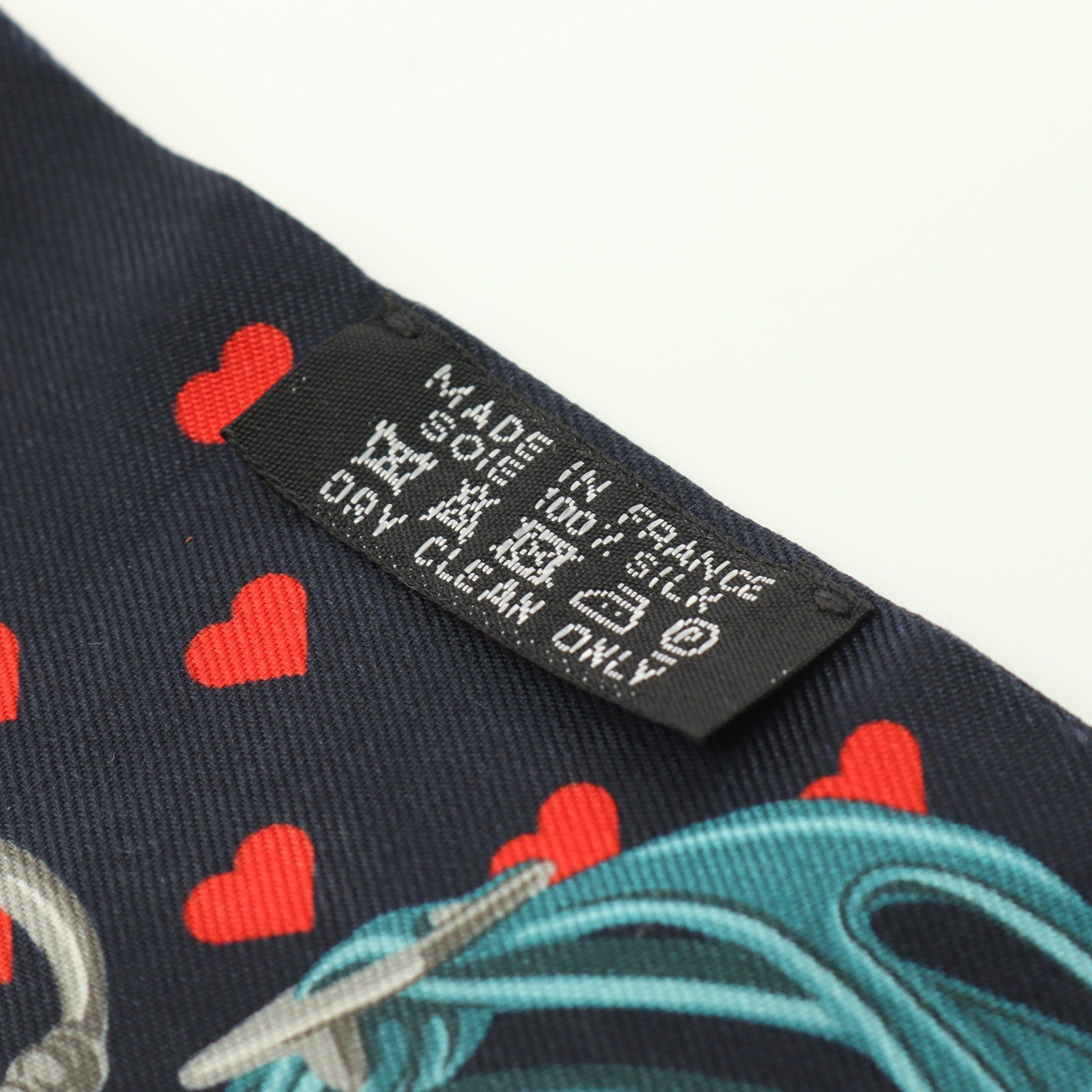 Hermes Hermes Twilly Brides De Gala Love Ribbon Scarf Silk Navy Red Multicolor Size ONE SIZE - 3 Thumbnail