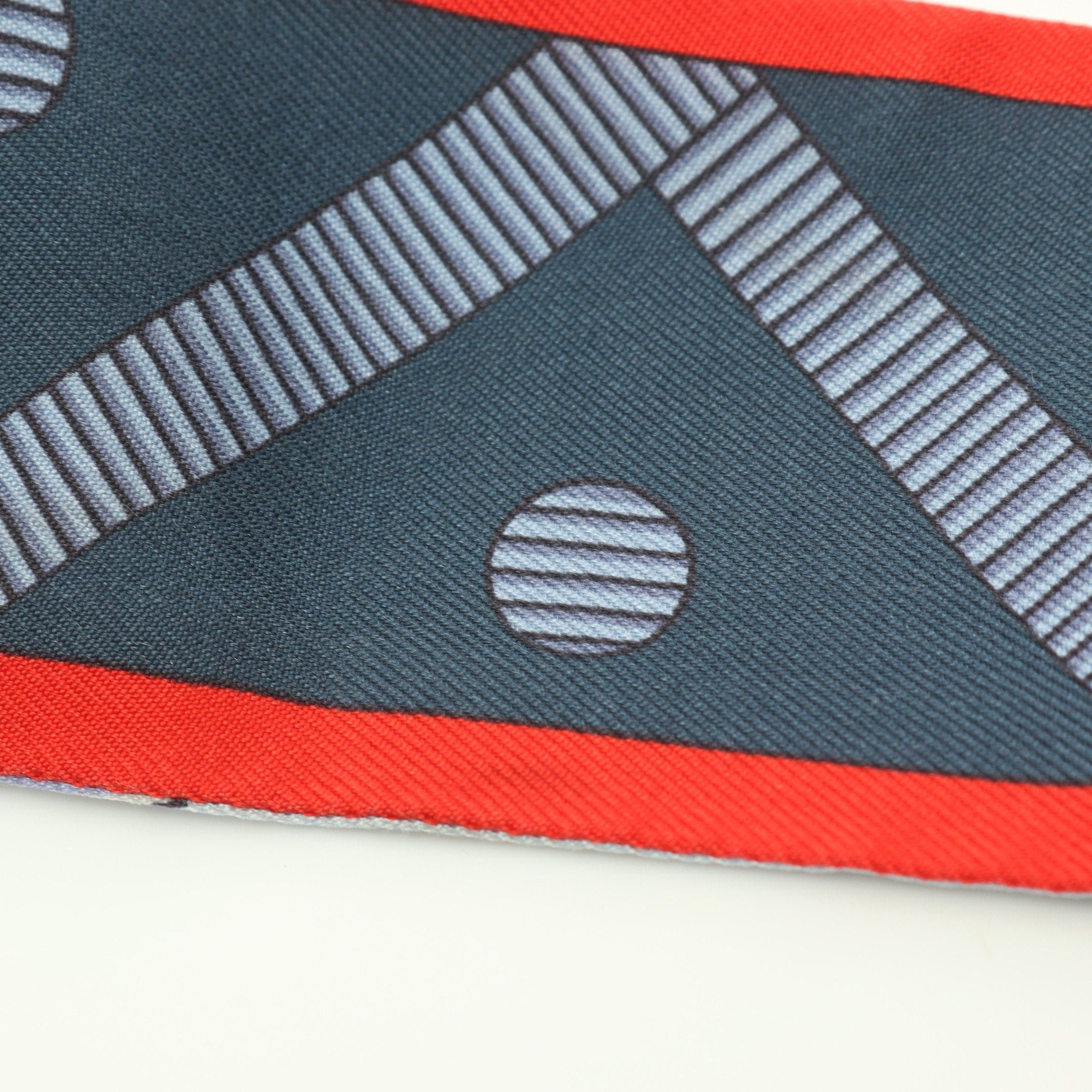 Hermes Hermes Twilly Balade En Berline Bandana Ribbon Scarf Silk Navy Multicolor Size ONE SIZE - 7 Thumbnail