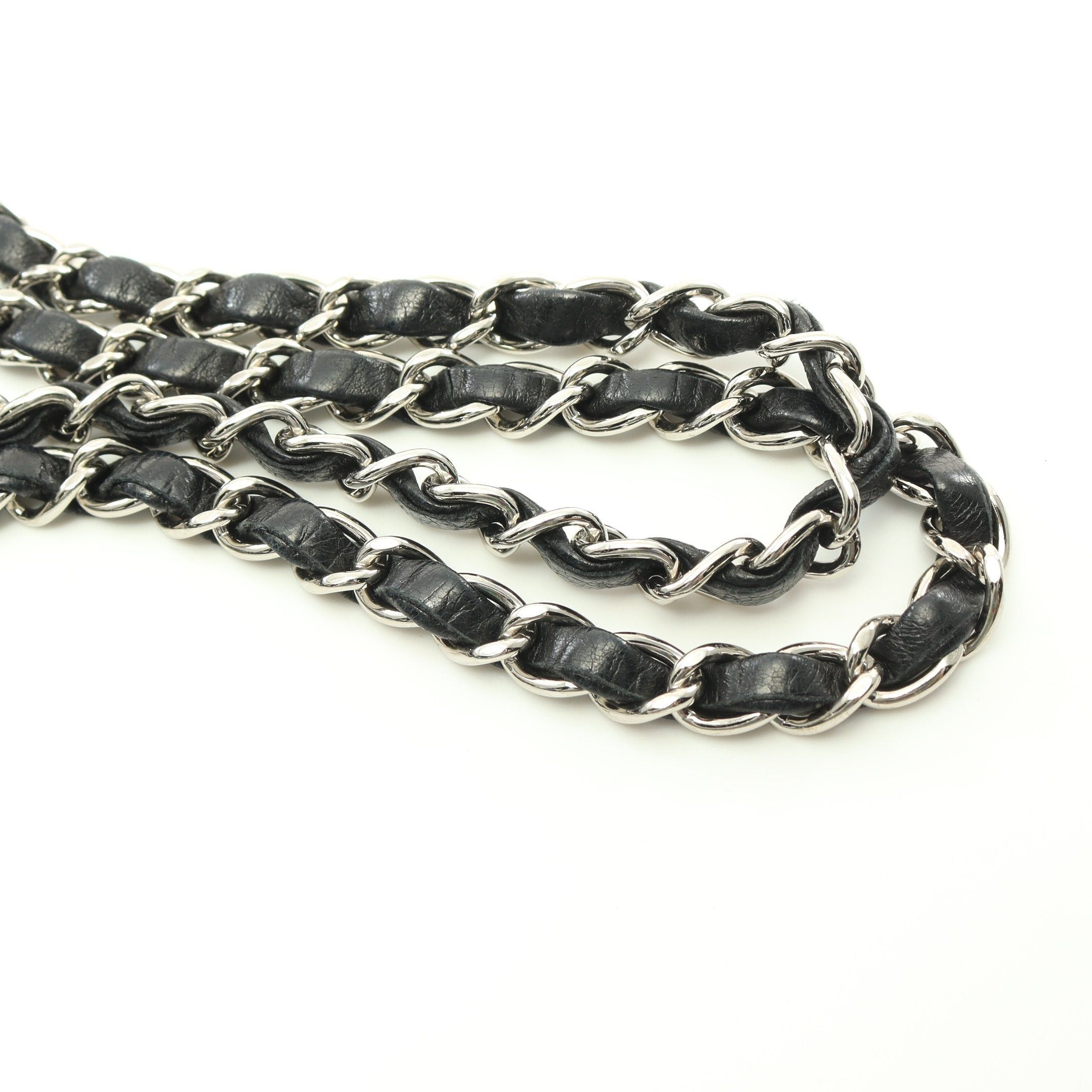 Chanel Chanel Matelasse Double Flap Chain Shoulder Bag Lambskin Black Silver Hardware Size ONE SIZE - 11 Thumbnail