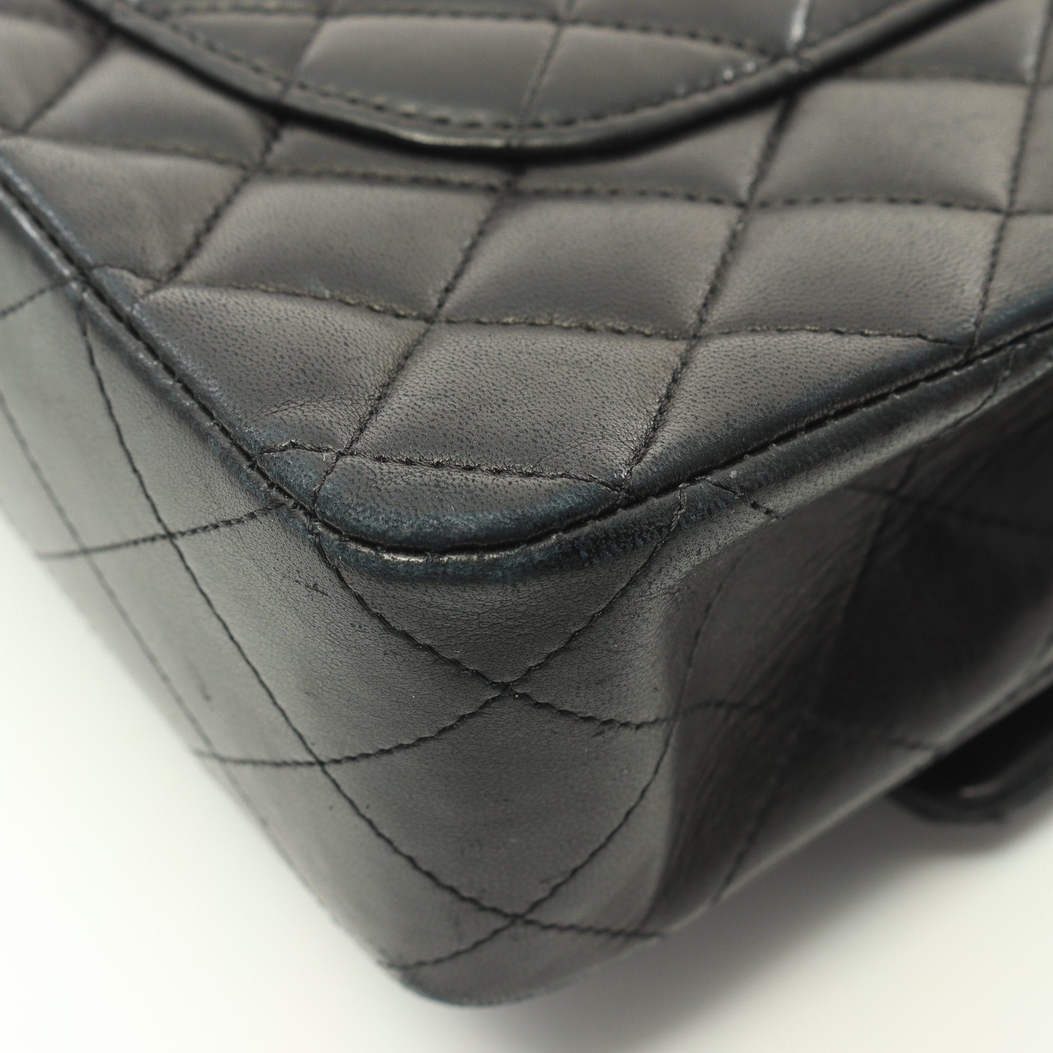 Chanel Chanel Matelasse Double Flap Chain Shoulder Bag Lambskin Black Silver Hardware Size ONE SIZE - 8 Thumbnail
