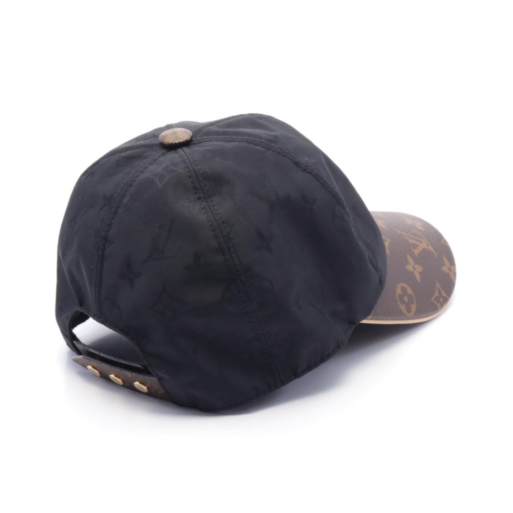 Louis Vuitton Louis Vuitton Lv Get Ready Monogram Cap Silk Leather Black Brown Size ONE SIZE - 2 Thumbnail