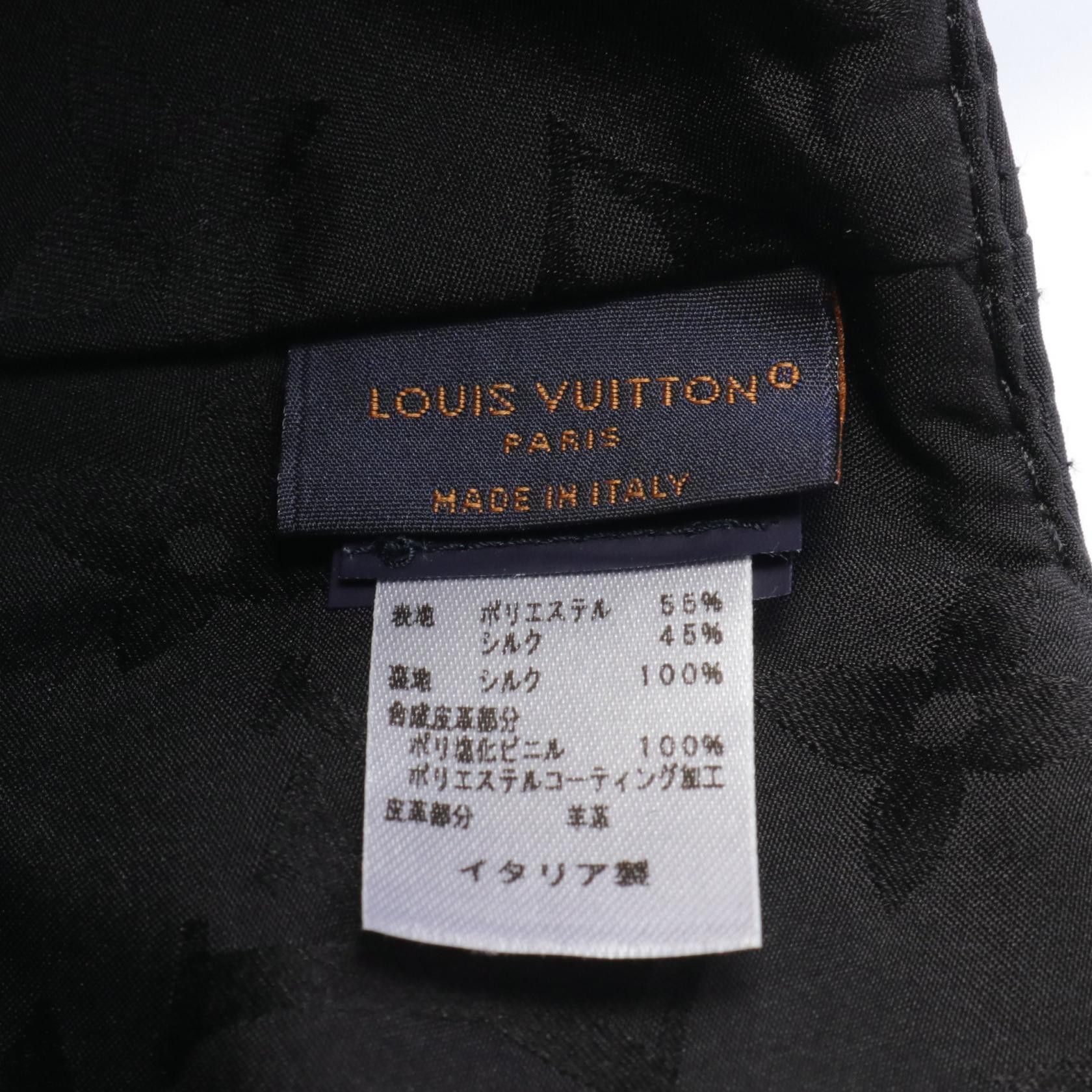 Louis Vuitton Louis Vuitton Lv Get Ready Monogram Cap Silk Leather Black Brown Size ONE SIZE - 4 Thumbnail