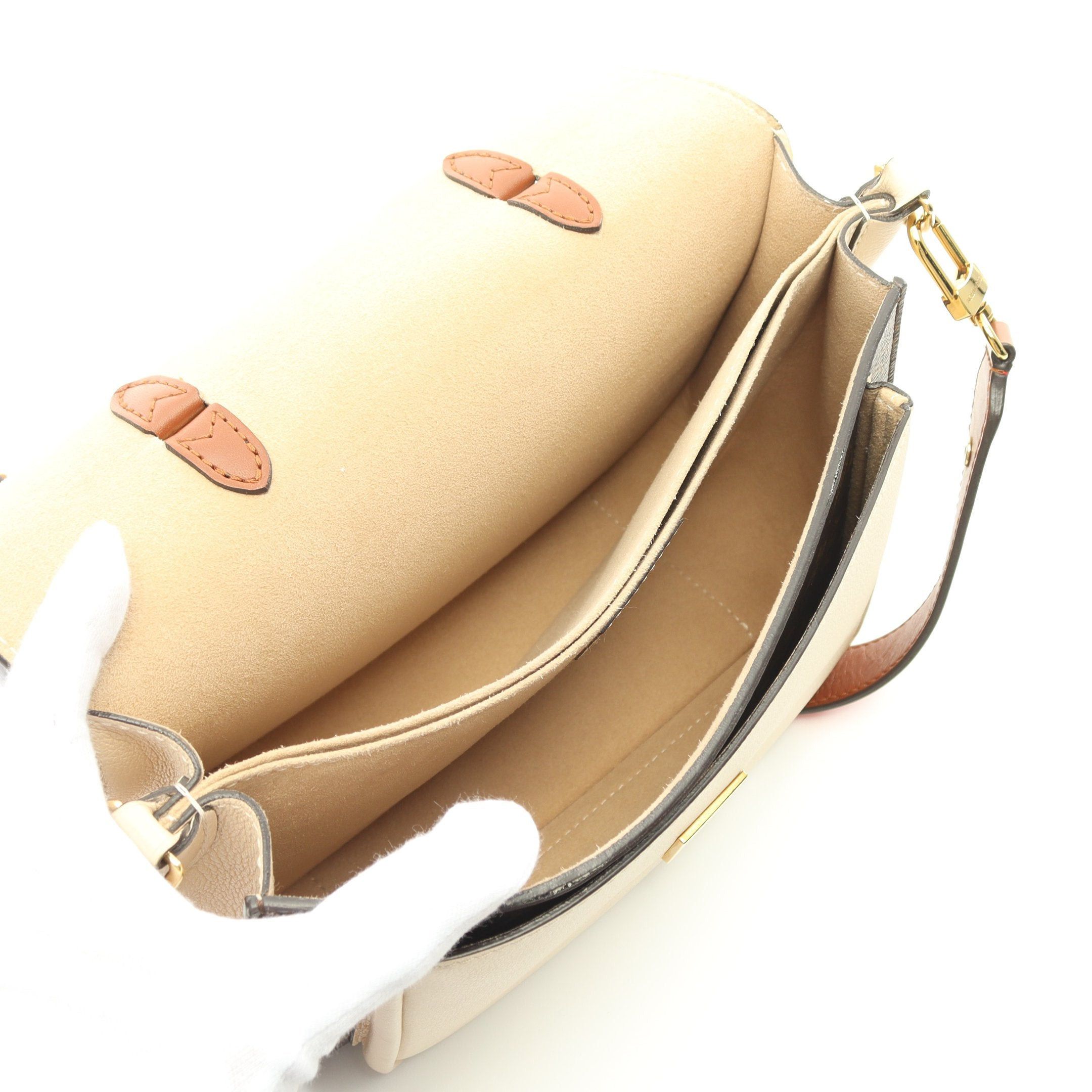 Louis Vuitton Vaugirard Pm Monogram Handbag Leather Brown Light Beige