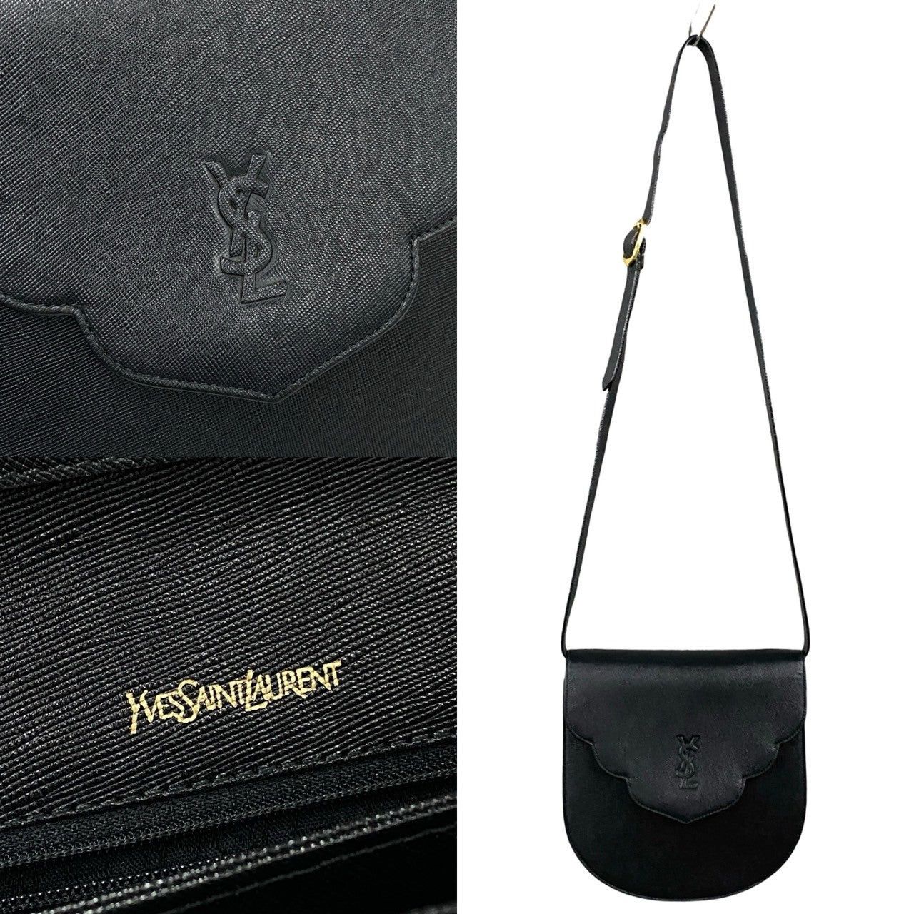 Yves Saint Laurent Yves Saint Laurent Shoulder Bag Black Leather Size ONE SIZE - 3 Thumbnail