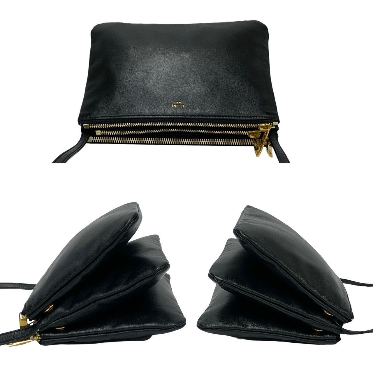 Celine Celine Shoulder Bag Black Leather Size ONE SIZE - 5 Thumbnail