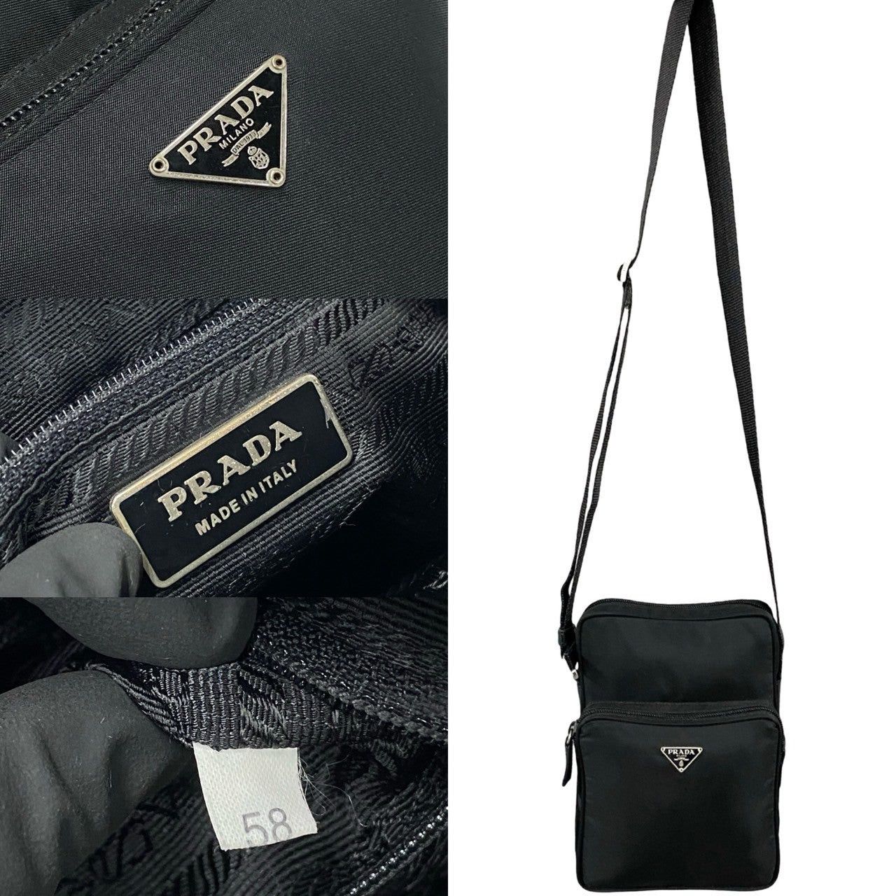 Prada Prada Shoulder Bag Black Leather Size ONE SIZE - 3 Thumbnail