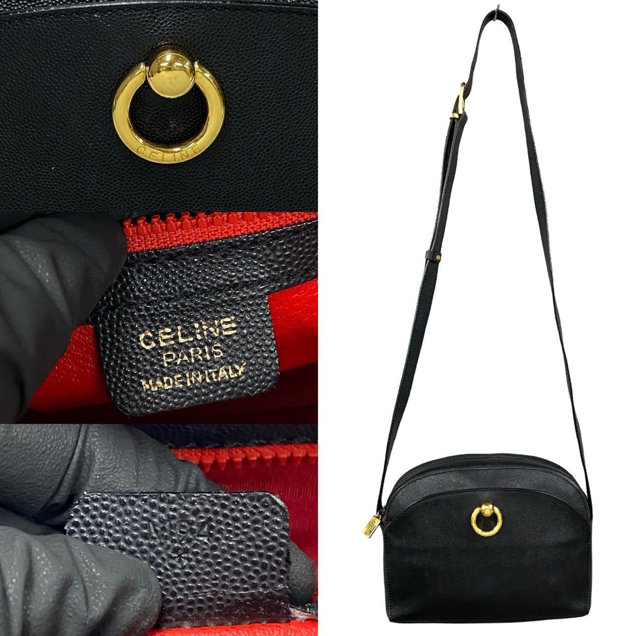 Celine Celine Shoulder Bag Black Leather Size ONE SIZE - 3 Thumbnail