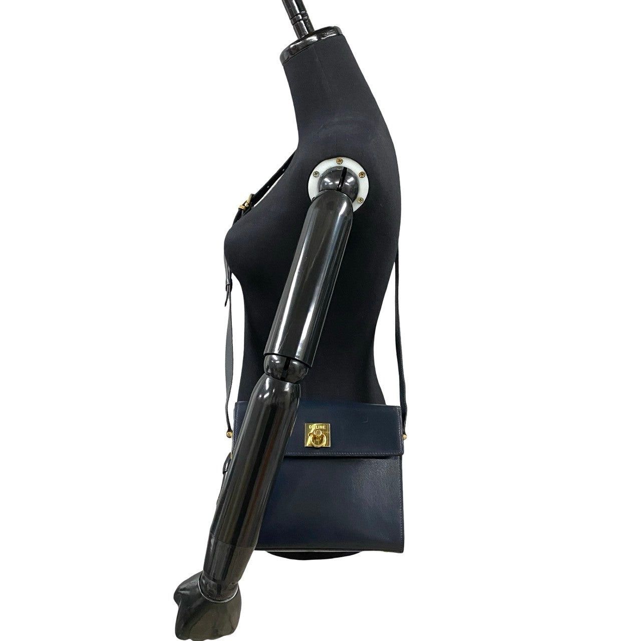 Celine Celine Shoulder Bag Blue Leather Size ONE SIZE - 2 Thumbnail
