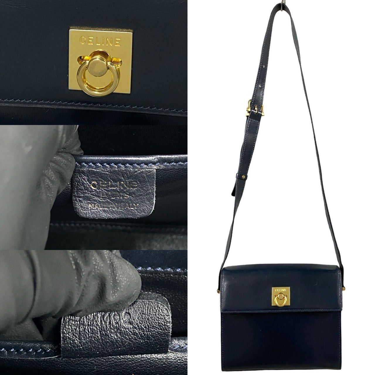 Celine Celine Shoulder Bag Blue Leather Size ONE SIZE - 3 Thumbnail
